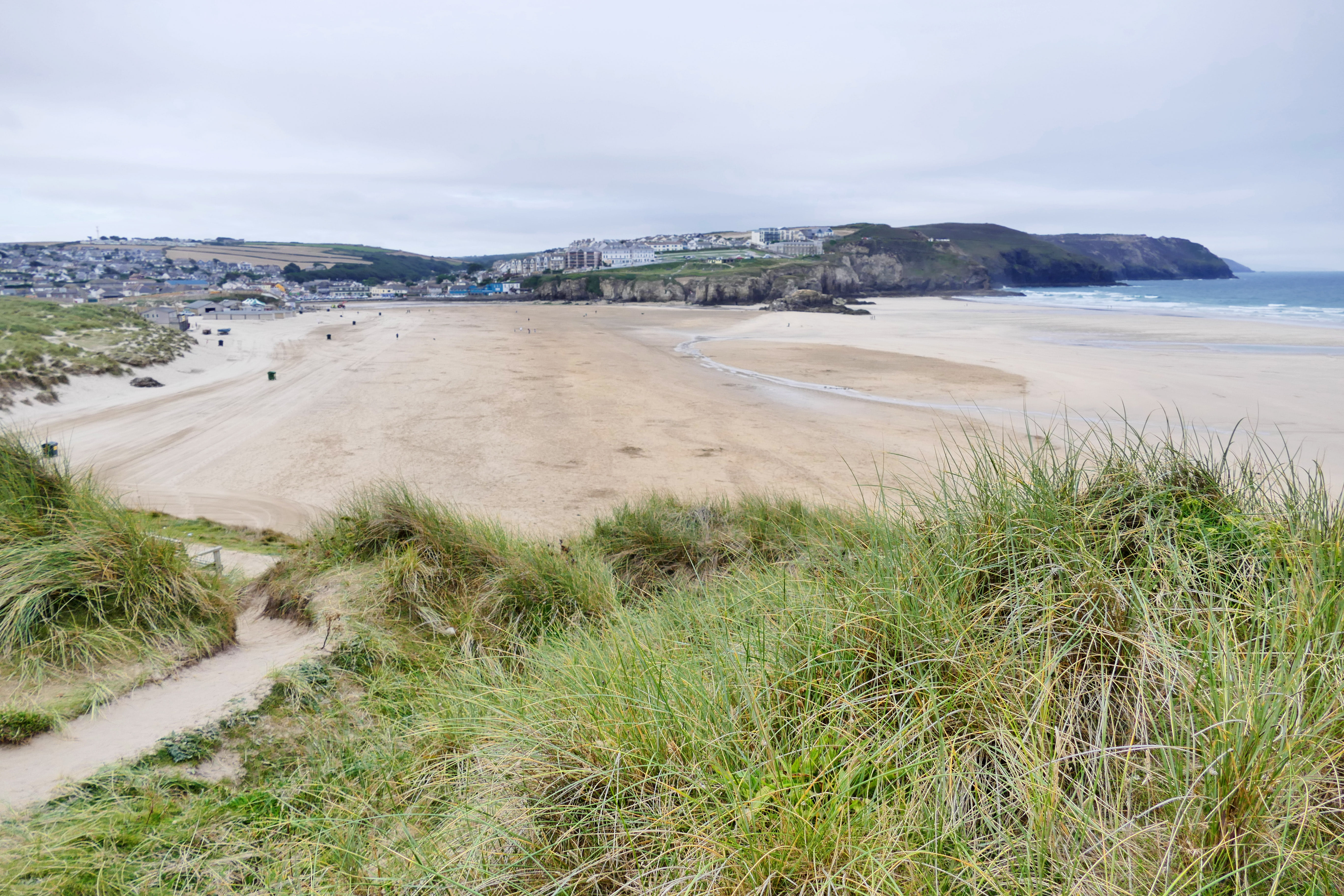 perranporth, landscape, uk, land, north, architecture, cliff, sea, cornish, coastline, scenics - nature, waves, nature, coastal, seascape, summer, coast, HD Wallpaper