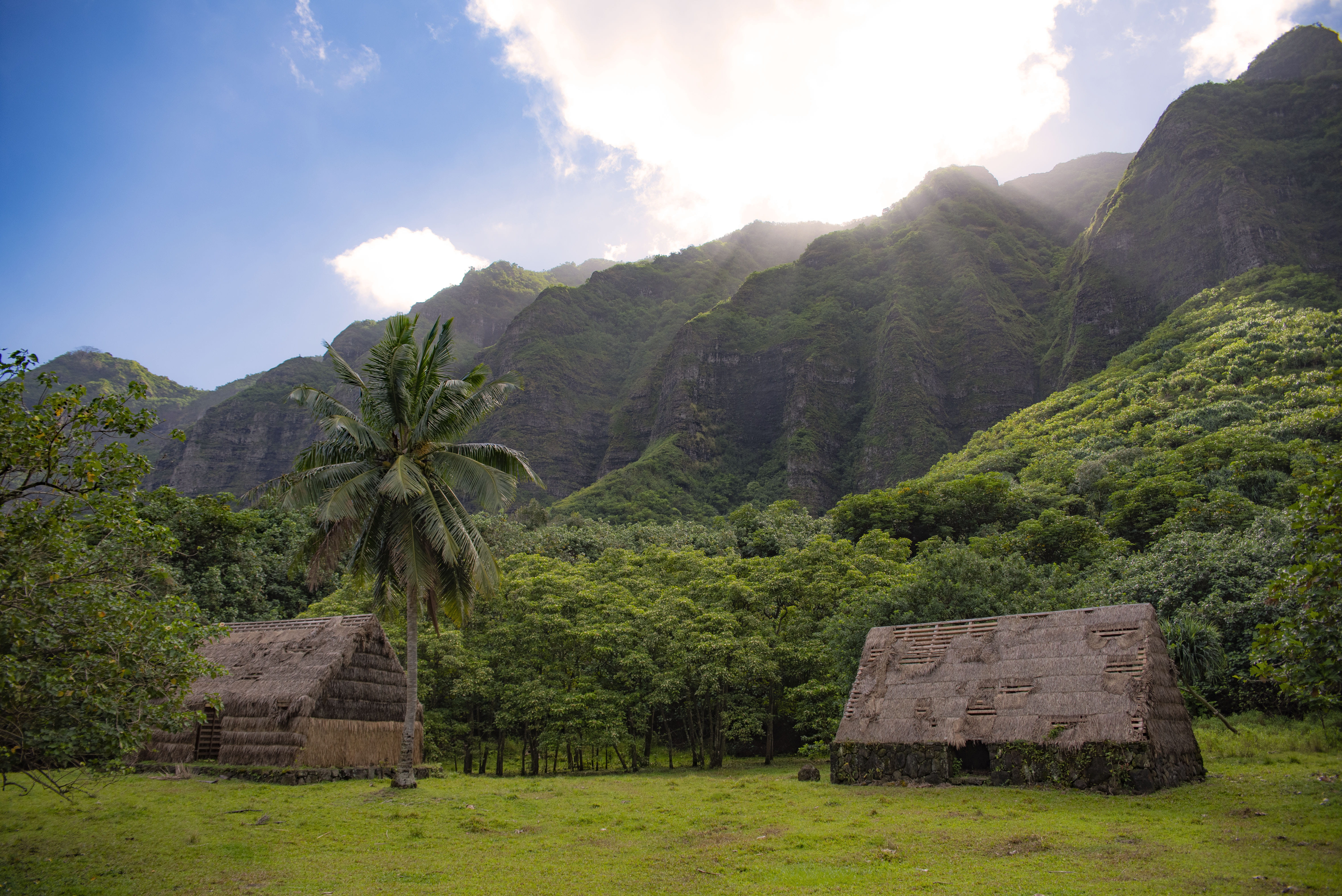 mountain, tranquil scene, grassland, village, beauty in nature, day, across, polynesia, brown, scenics - nature, hawaii, countryside, storm, photo, mountains, HD Wallpaper