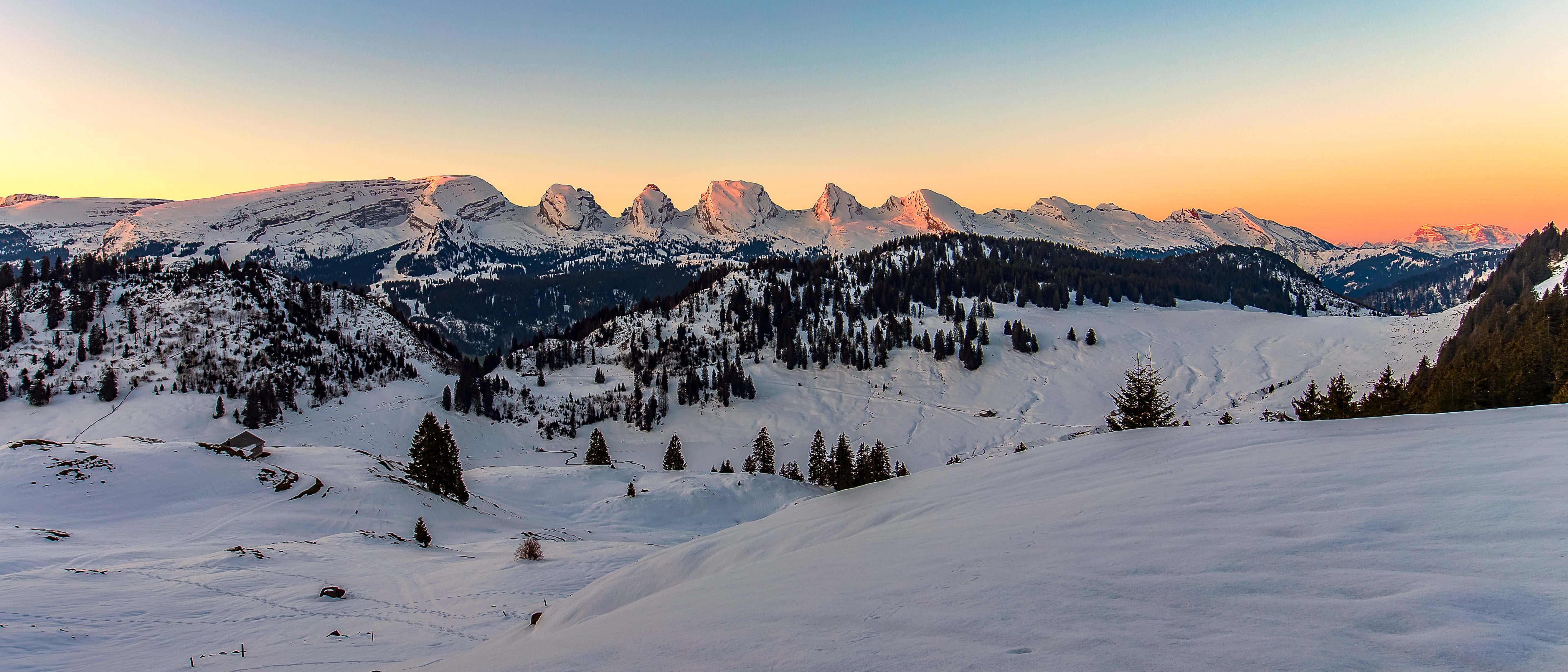 spring  Mountains, sunrise  mountain, commons, Alps, nature, filled, prealps, sky, european Alps, Switzerland, Golden Hour, snow, Toggenburg, HDR, scenics, HD Wallpaper