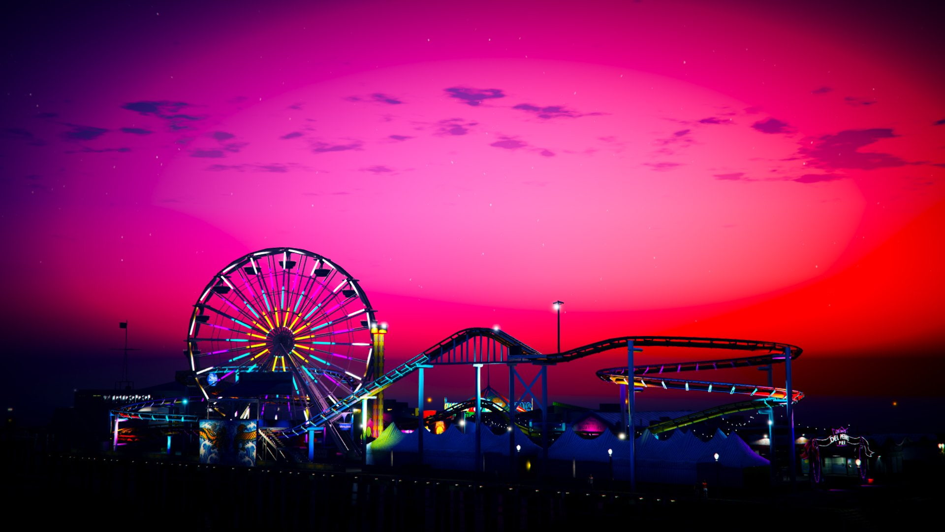 1080P, Grand Theft Auto, Roller Coaster, Pink, Grand Theft Auto V, HD Wallpaper