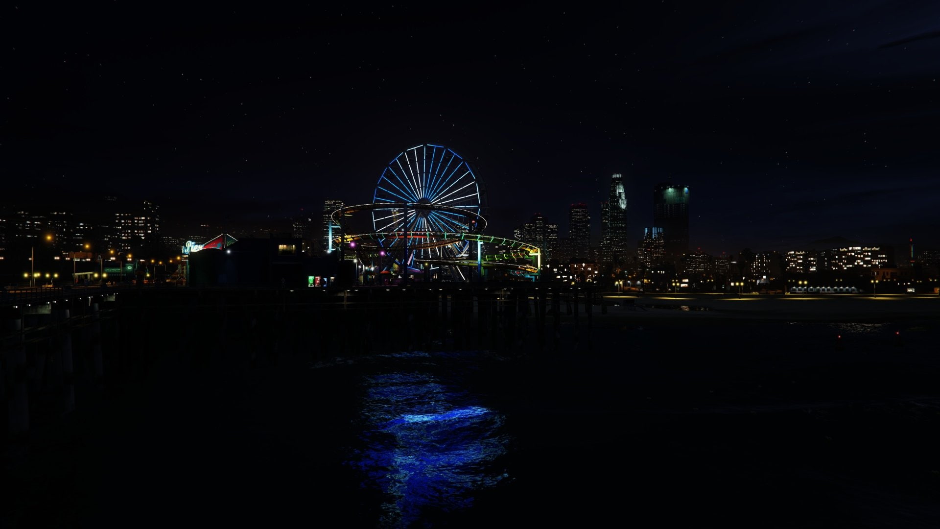 Grand Theft Auto V, Grand Theft Auto, Night, Roller Coaster, 1080P, HD Wallpaper