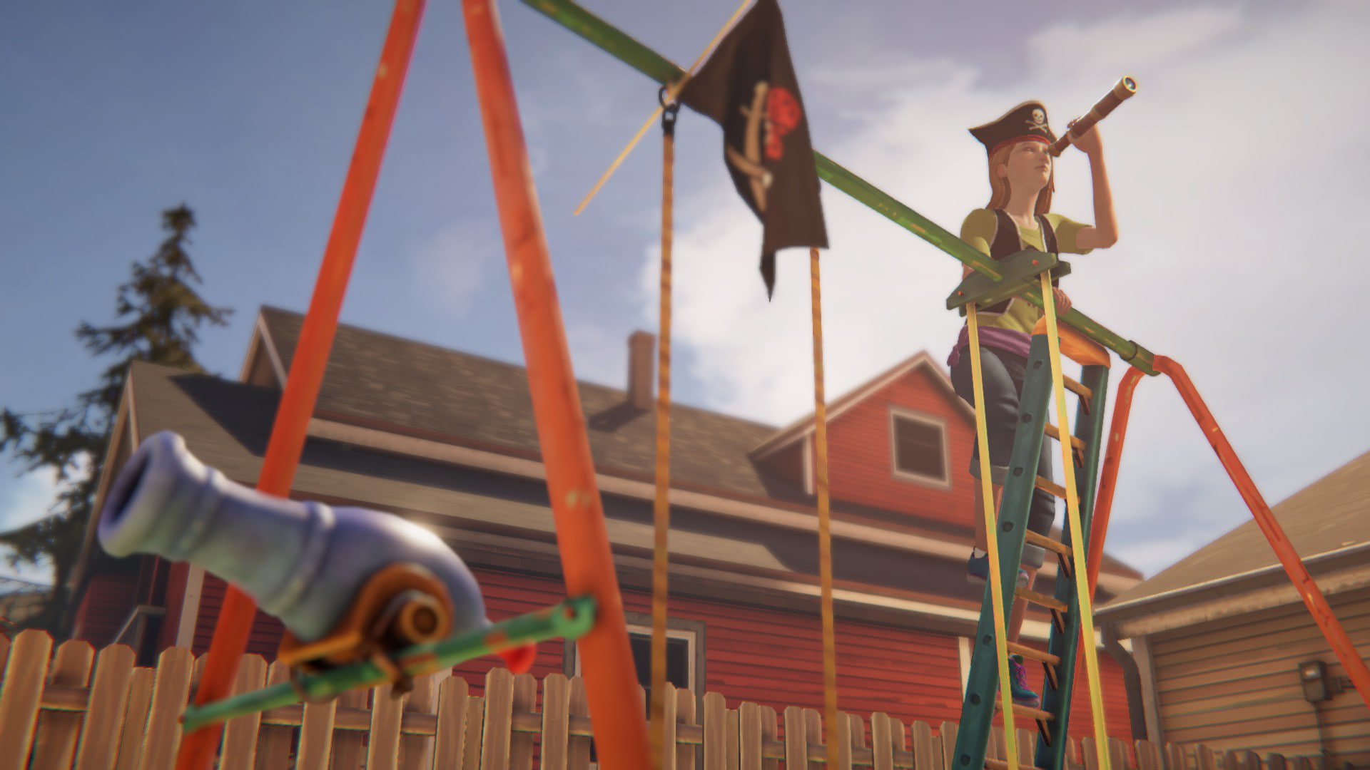 amusement park, art and craft, no people, Chloe Price, representation, screen shot, outdoors, western script, building exterior, low angle view, pirates, HD Wallpaper