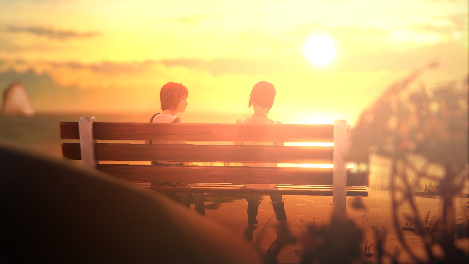 sky, women, 720P, group of people, Chloe Price, men, real people, Life Is Strange, lens flare, selective focus, standing, sunlight, rear view, Arcadia Bay, HD Wallpaper