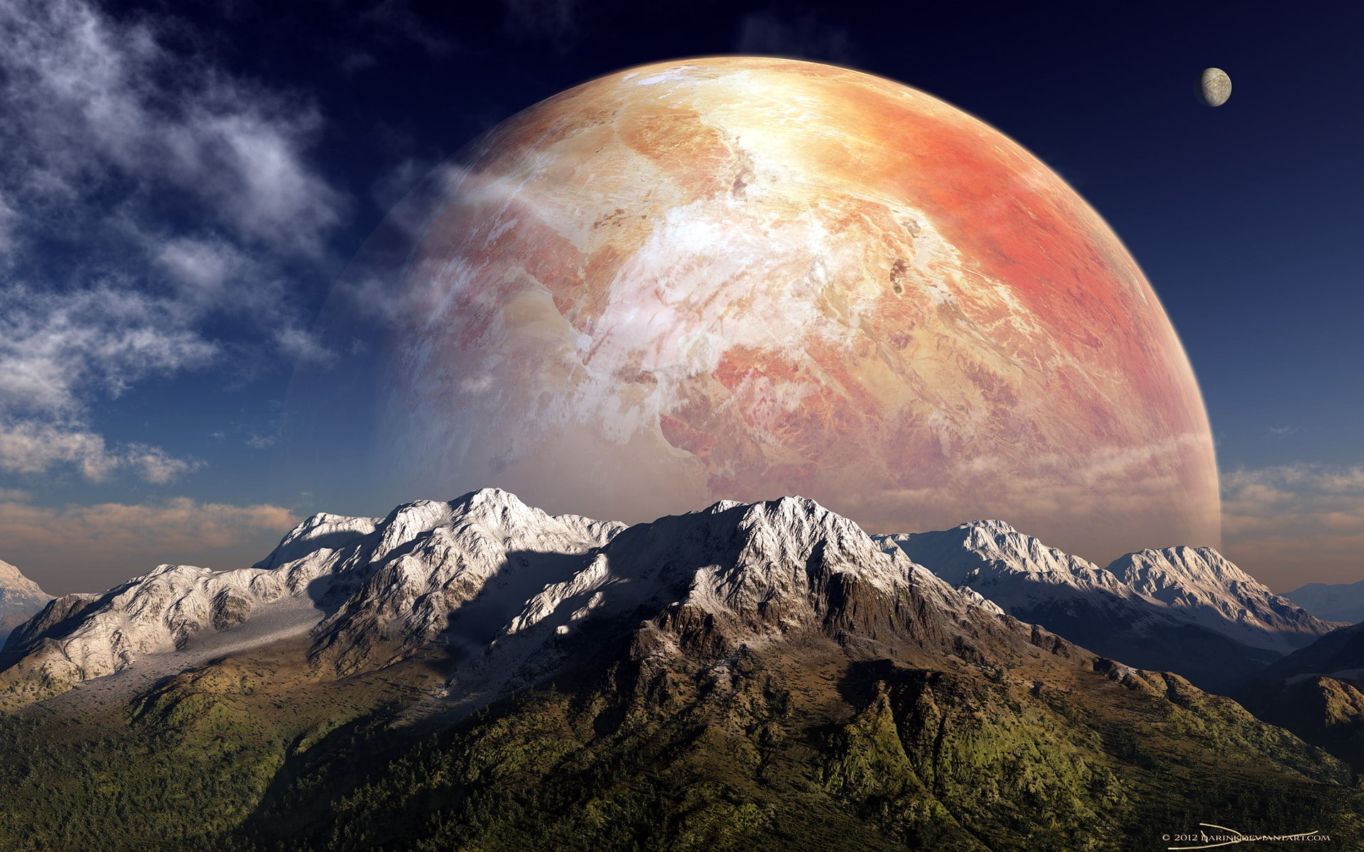 cg, hd, 1080P, planets, landscape, alien, fantasy, HD Wallpaper