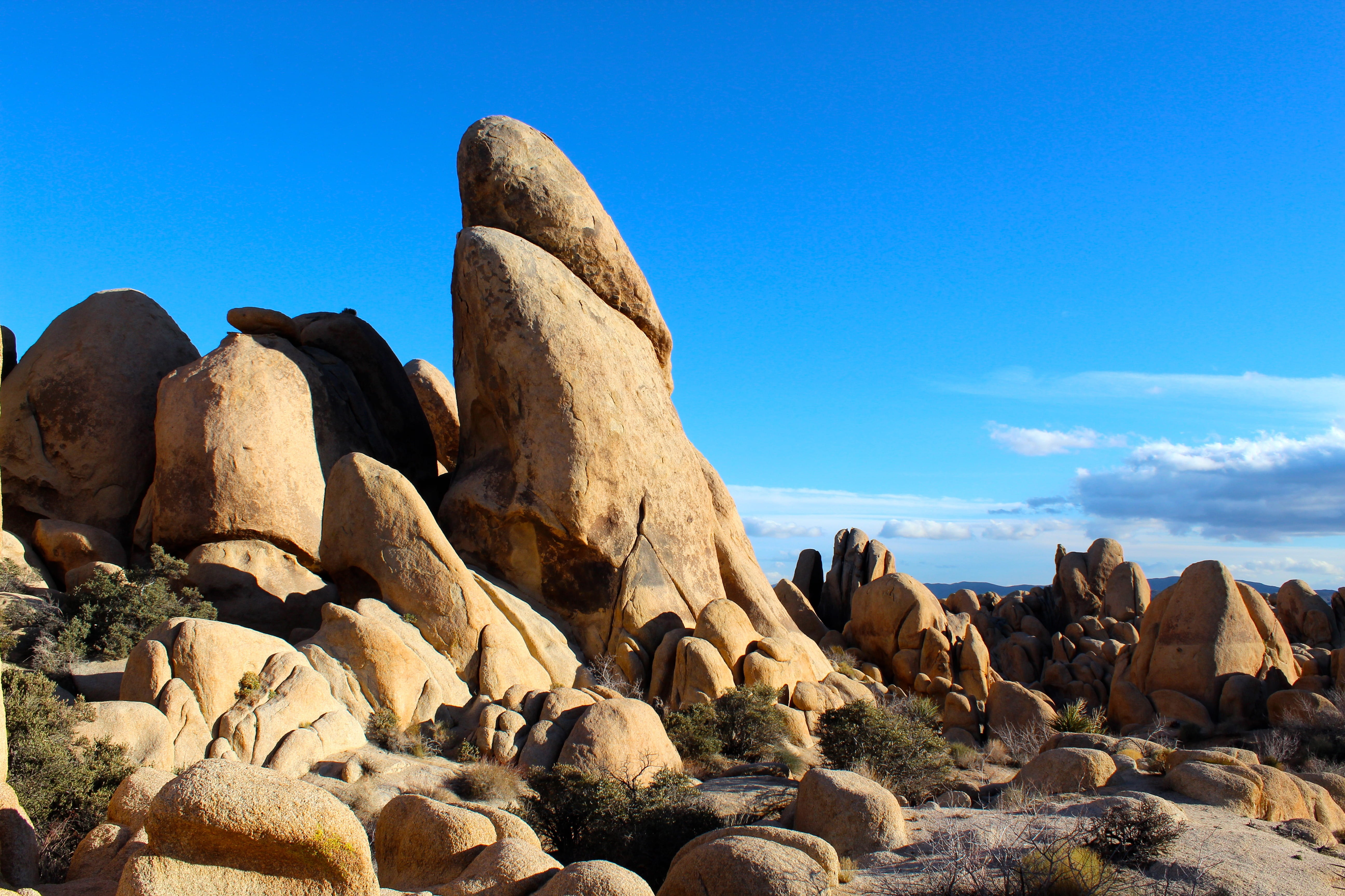 tranquility, california, national, day, sky, scenery, remote, park, mojave desert, rock formation, no people, blue, geology, cloud - sky, tranquil scene, HD Wallpaper