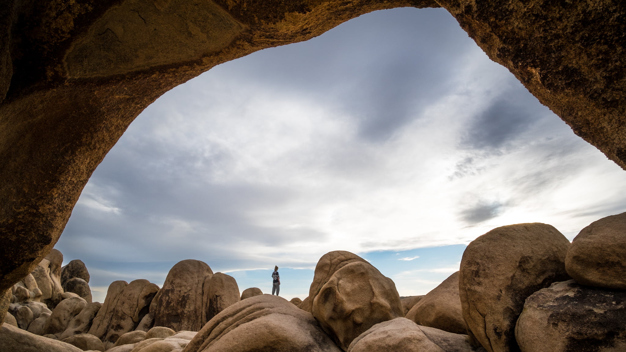 landscape, USA, national, orange, rock formation, sun, blue  rocks, clouds, sky, nature, rock - Object, outdoors, rock, joshua tree  california, fujifilm, HD Wallpaper