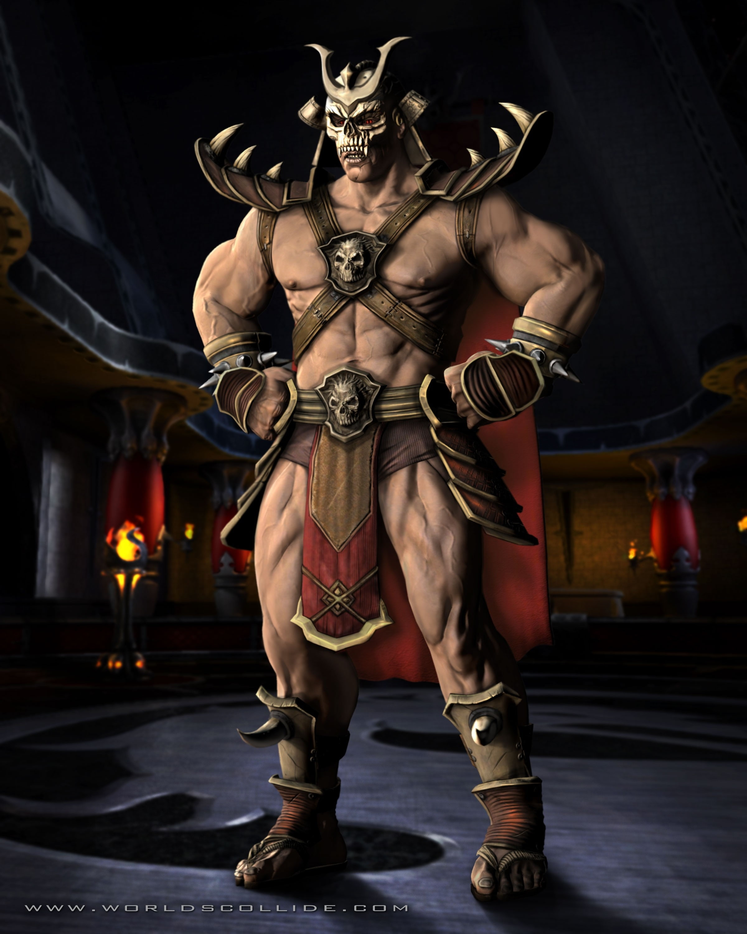 artwork, kahn, mortal, muscles, games, 2K, video, vs, DC, fantasy, univers, hd, shao, kombat, Video Games, art, Phone HD Wallpaper