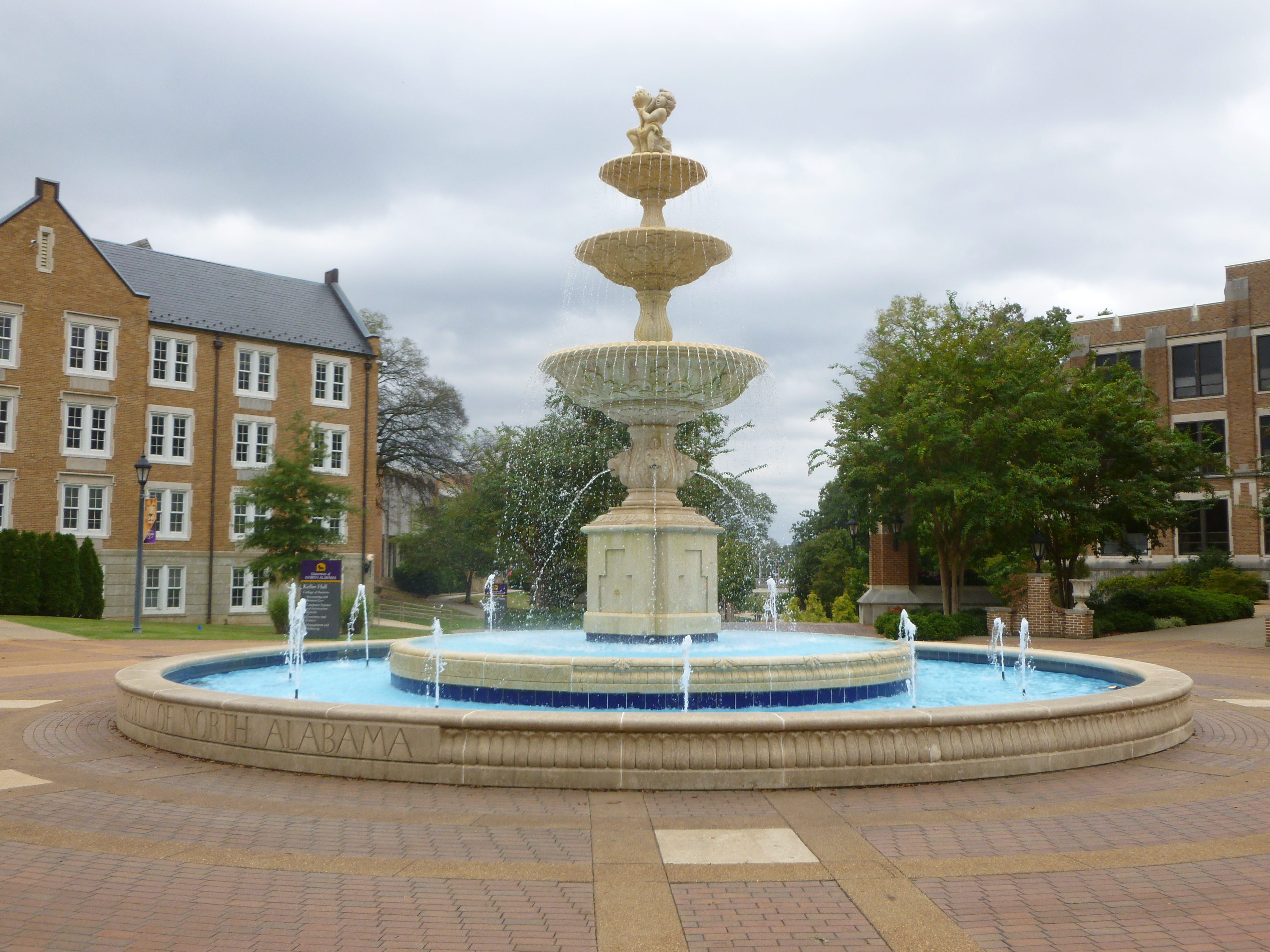 travel destinations, water, outdoors, cloud - sky, plant, Campus, Univ, building exterior, travel, northern alabama campus, no people, sky, nature, 4K, HD Wallpaper