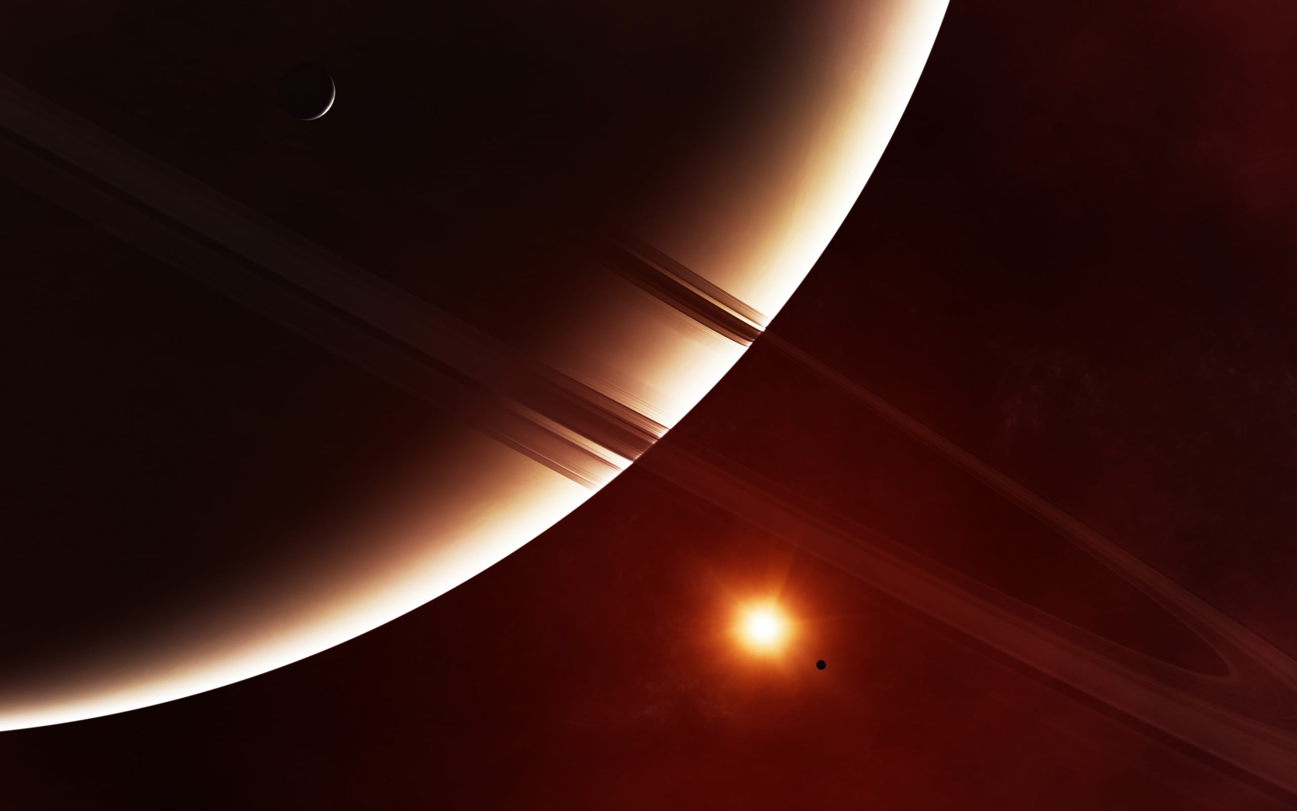 scenics - nature, 2K, outdoors, 3D, science, beauty in nature, dark, Space, glowing, astronomy, exoplanet, planet - space, moon, night, nature, natural phenomenon, HD Wallpaper