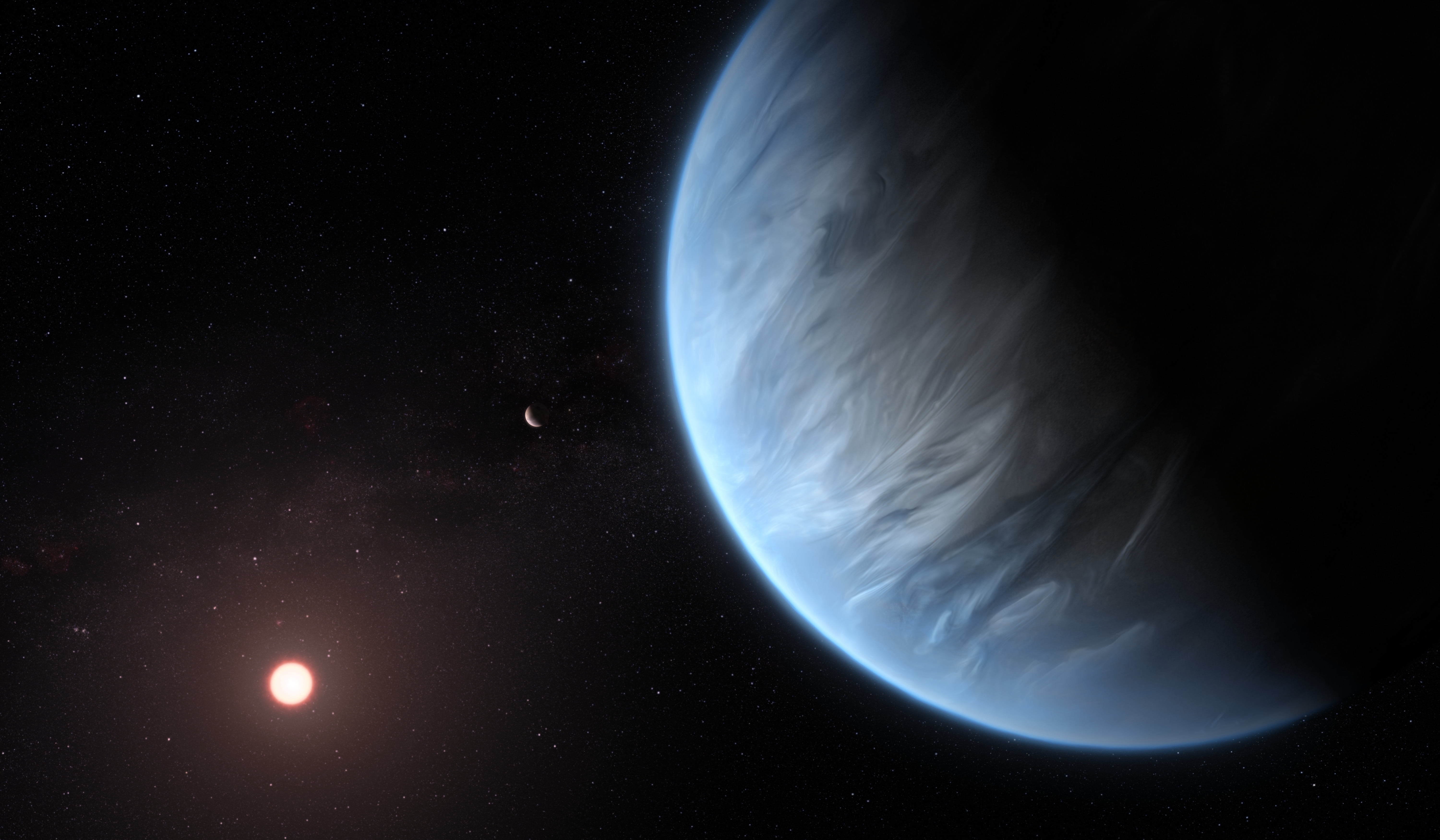 5K, exoplanet, stars, Solar System, space, Milky Way, universe, Sun, planet, K2-18b, galaxy, HD Wallpaper