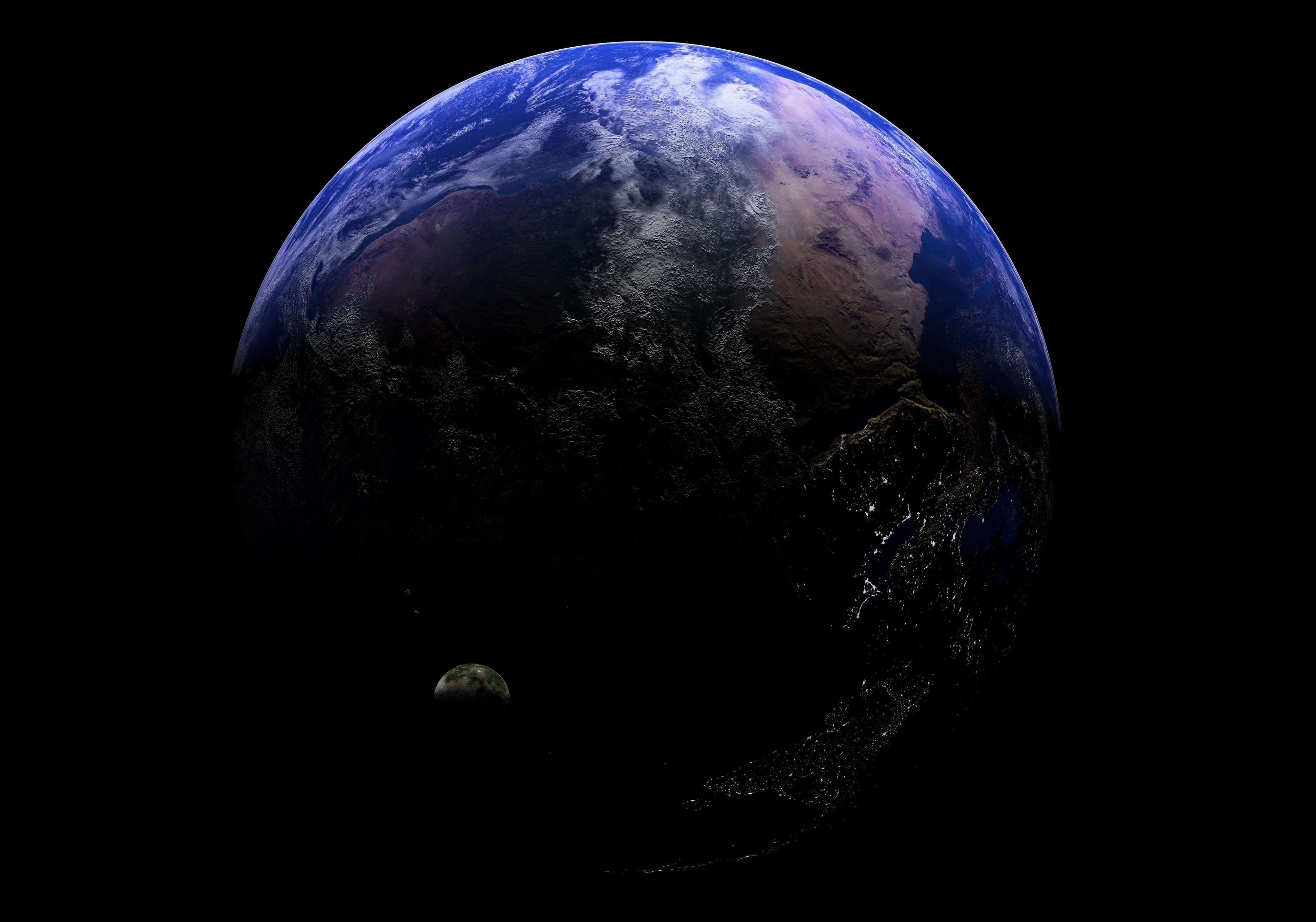 planet - space, exoplanet 4k screen   download, space and astronomy, sky, science, black background, outdoors, planetary moon, geometric shape, beauty in nature, HD Wallpaper