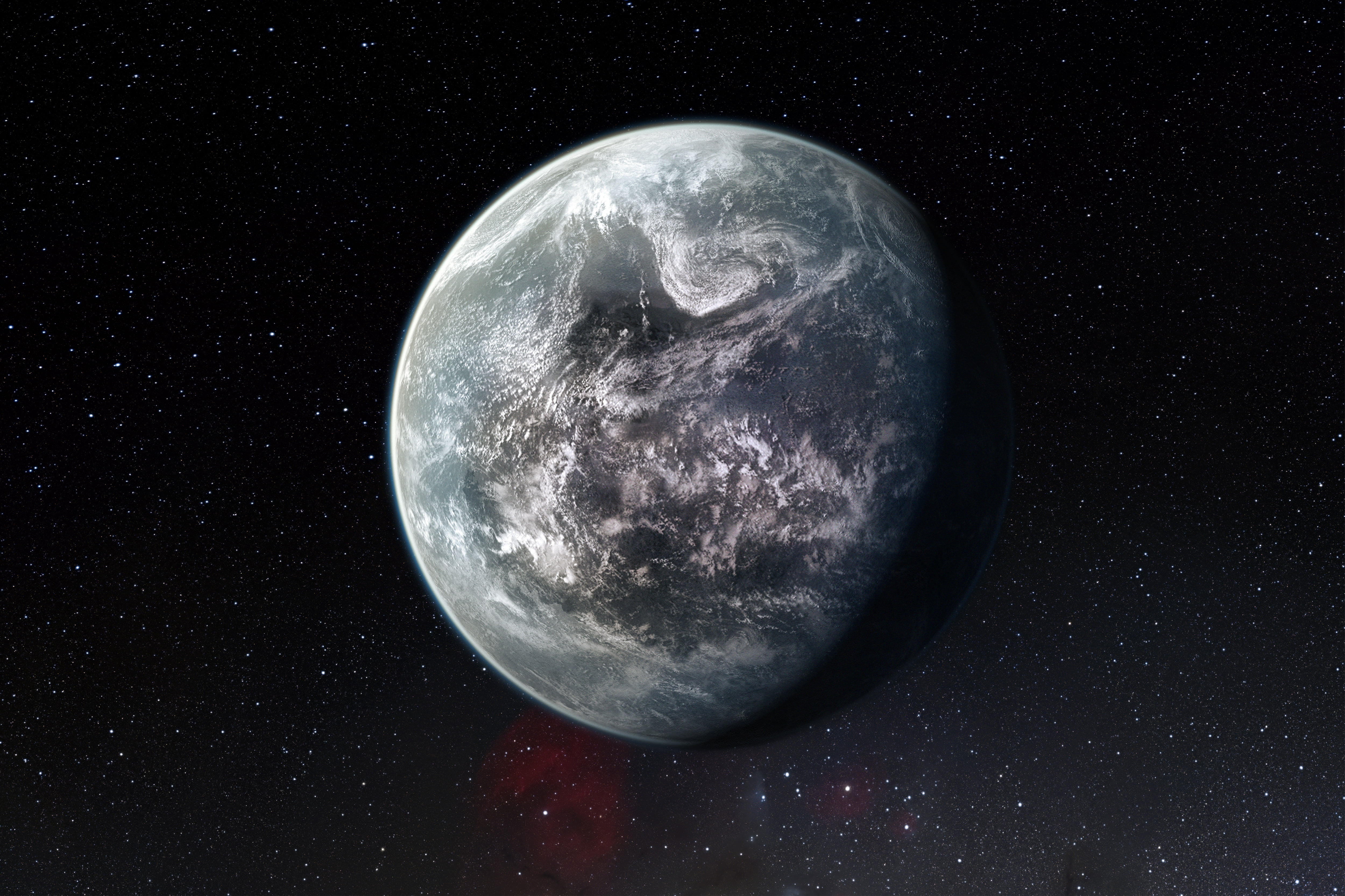 4K, stars, space, ESA, exoplanet, planet, atmosphere, continents, Milky Way, clouds, 85512 b, artwork, sea, globe, HD Wallpaper