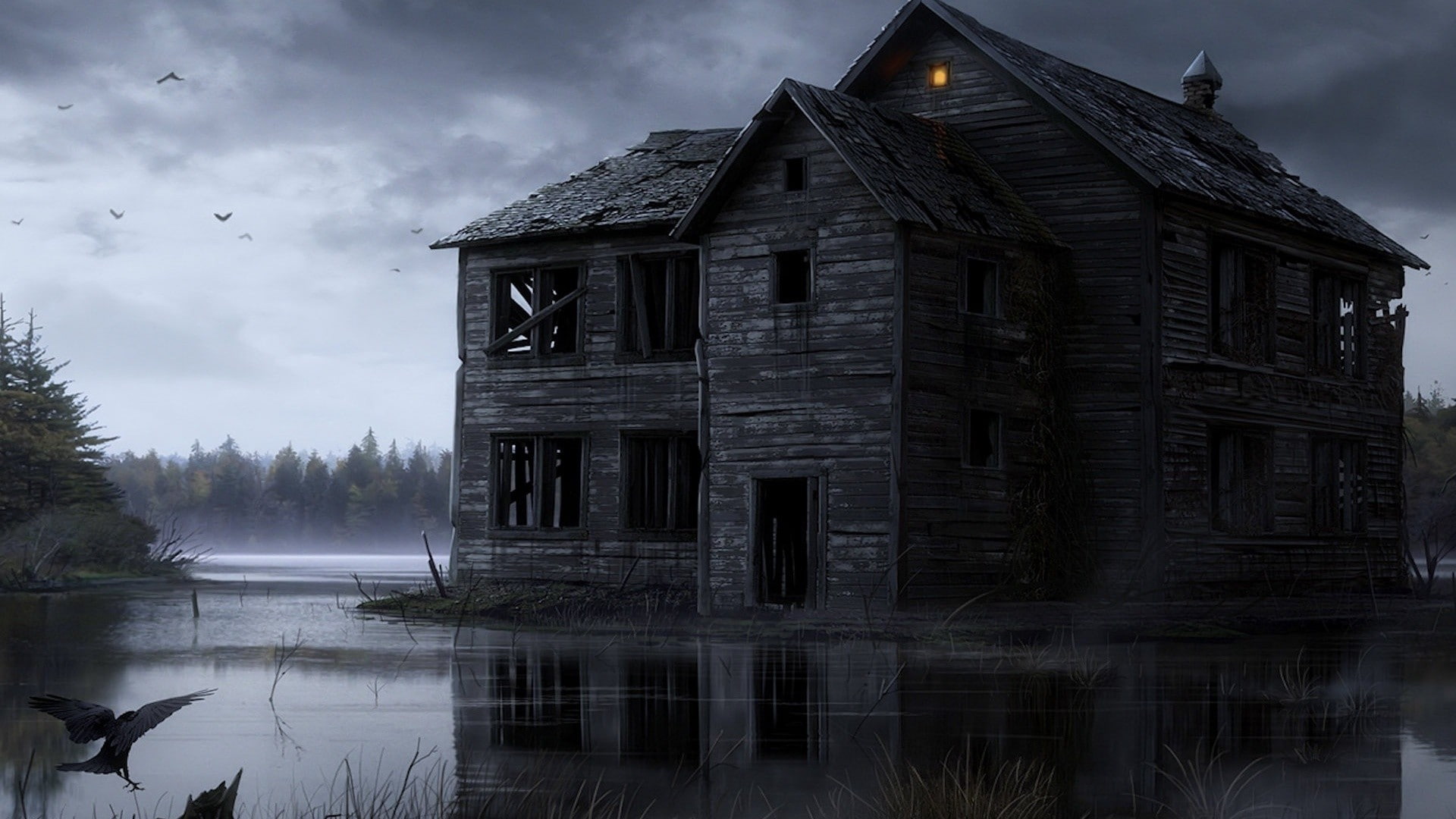 haunted, house, x, architecture, haunted house, 1080P, houses, hd, art, HD Wallpaper