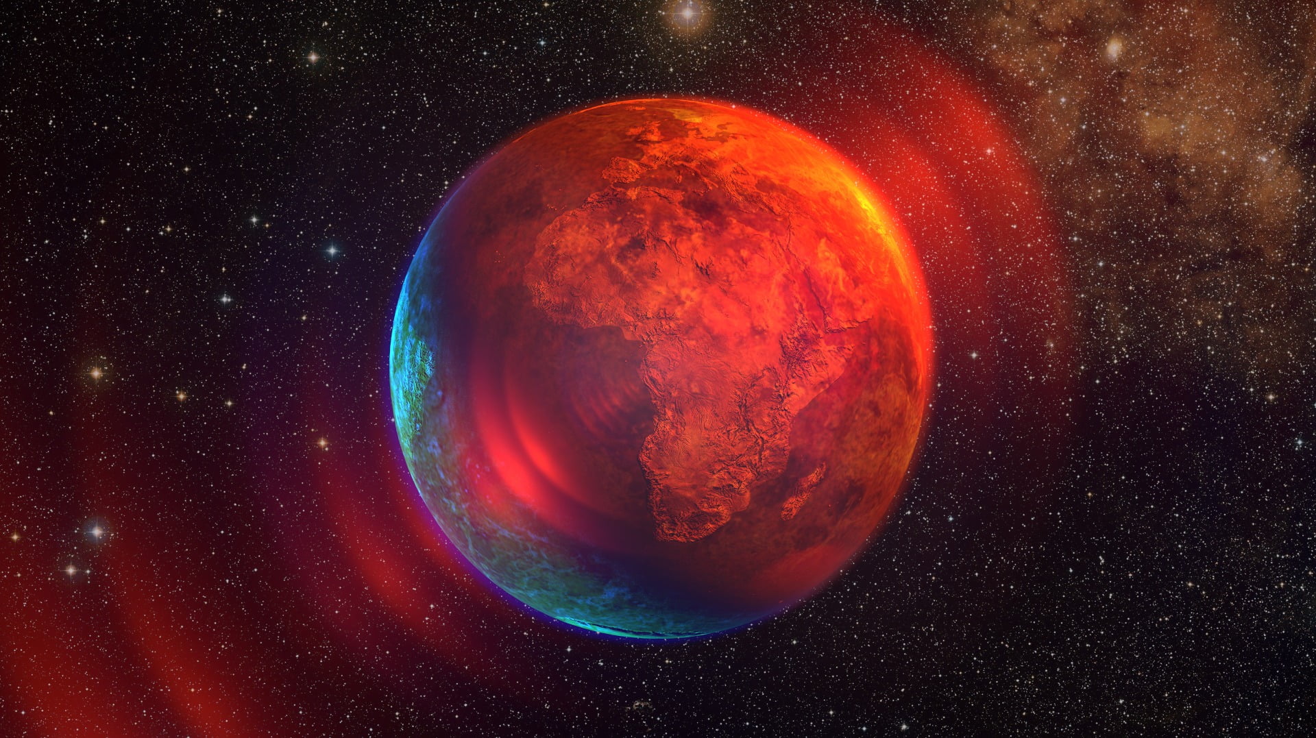 1080P, Earth, exploration, orange color, digital, planet, red, no people, sky, planet - space, night, beauty in nature, space exploration, star - space, HD Wallpaper