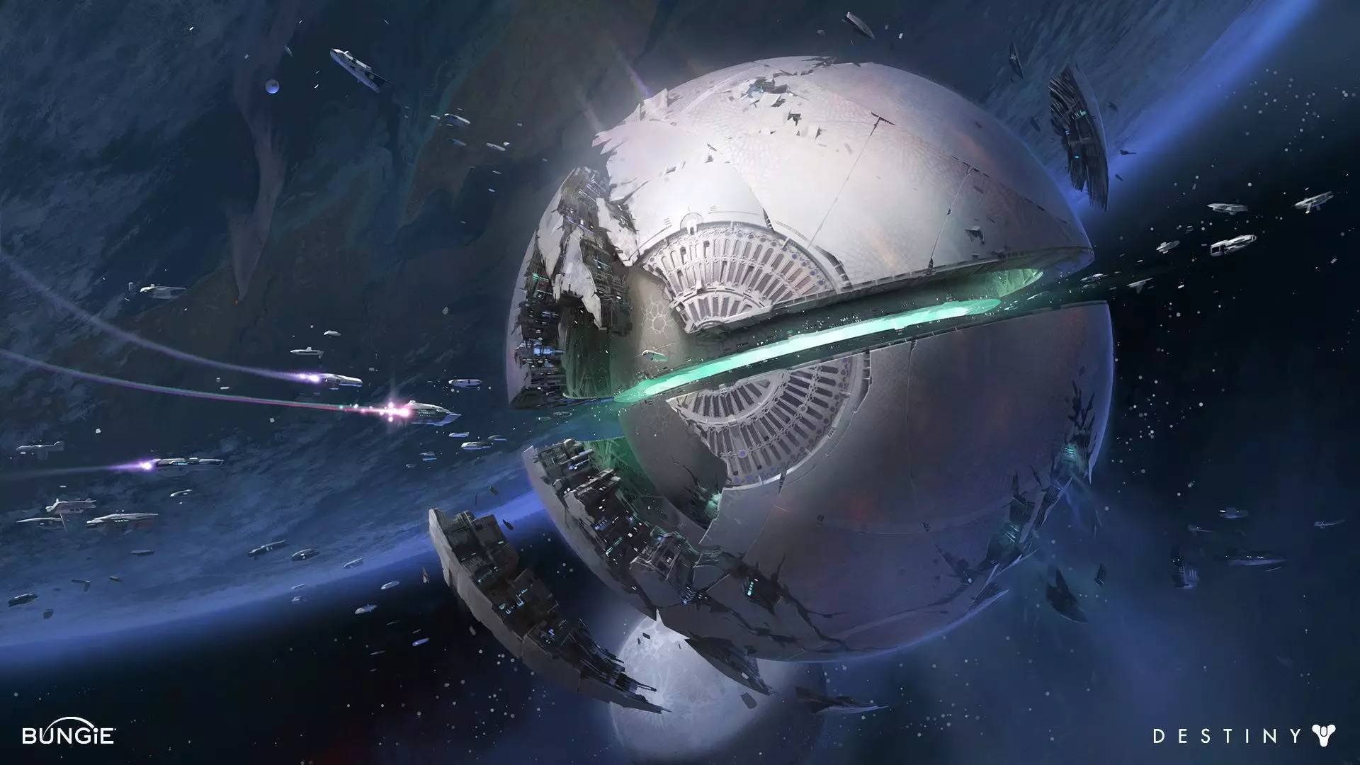 online, planet earth, Fighting, spaceship, sunlight, globe - man made object, building exterior, architecture, water, day, technology, Futuristic, silver colored, HD Wallpaper