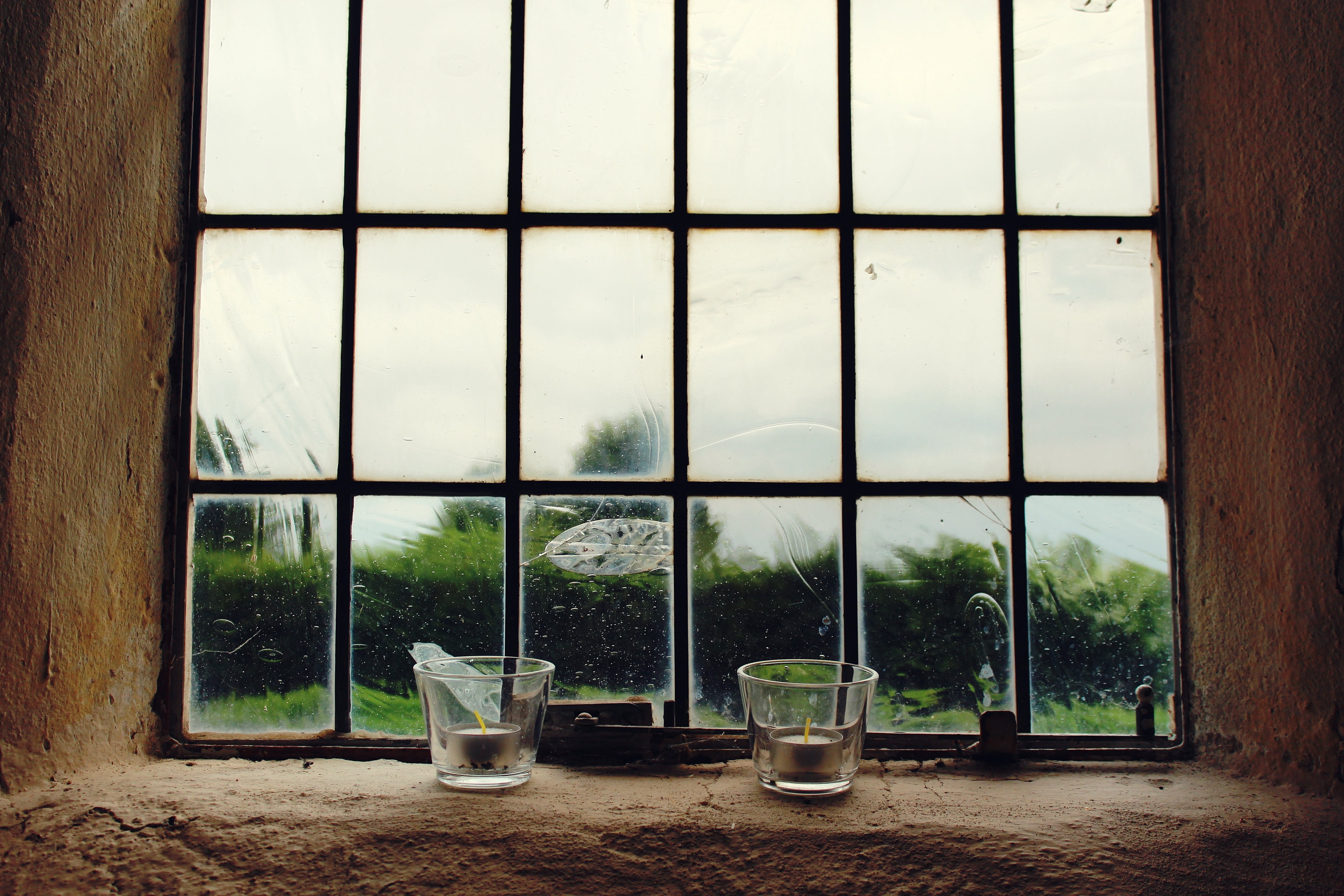 lonely, side by side, indoors, idyll, window pane, tree, 4K, nature, container, being alone, selective, quiet, mood, sunlight, prayer, alone, relax, focus, HD Wallpaper