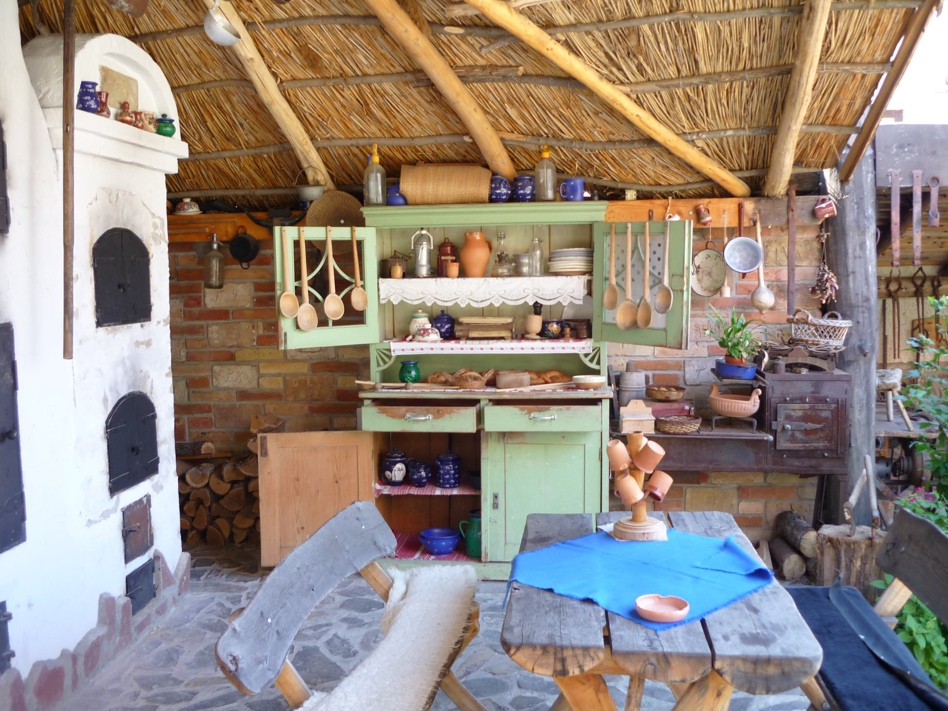 blacksmithing, indoors, variation, old dishes, kitchen cabinet, building, wood - Material, chair, hungary, built structure, benches, art and craft, courtyard, HD Wallpaper