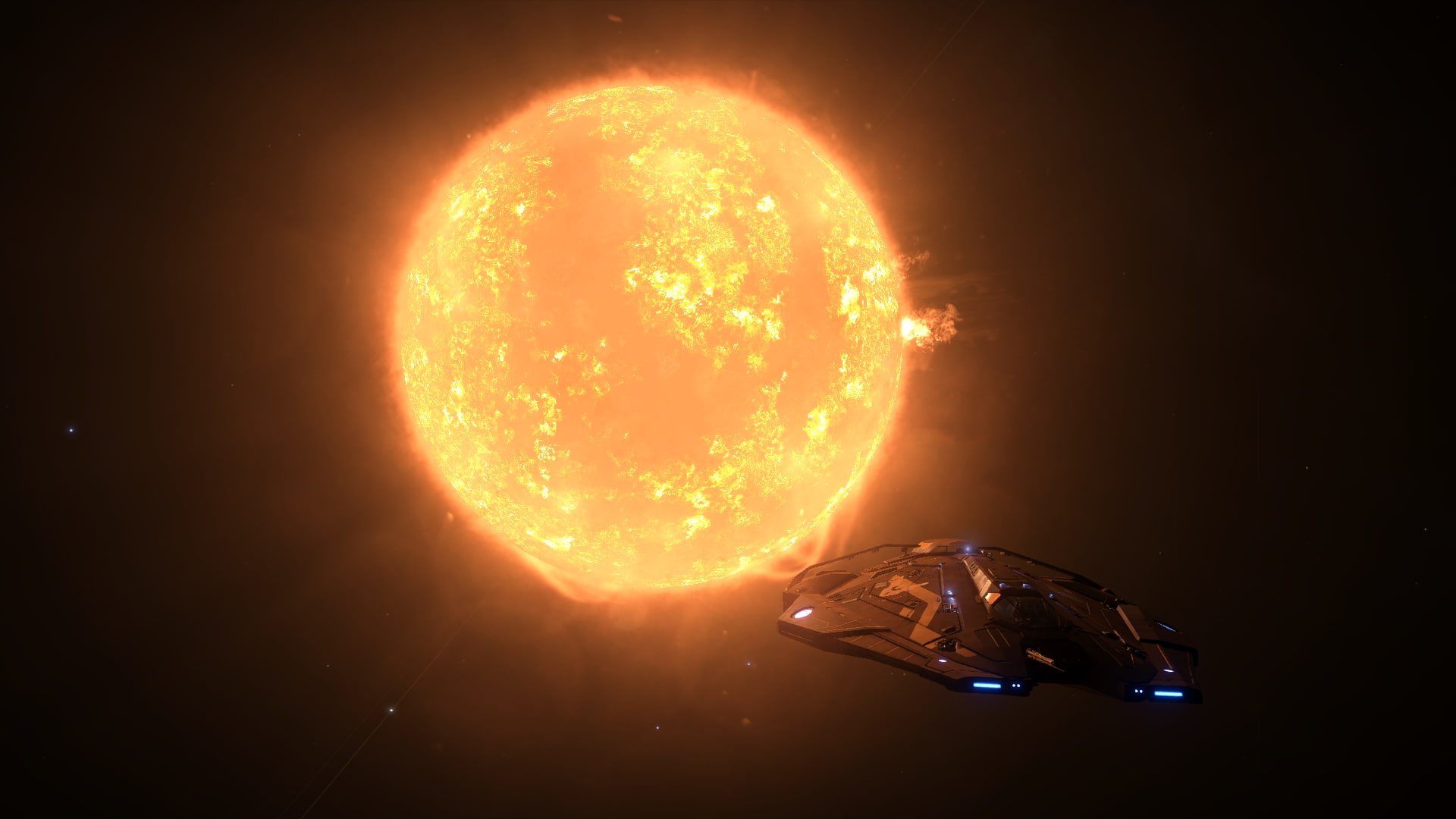 burning, glowing, yellow, sphere, exploding, orange color, planet - space, astronomy, space, flame, fire - natural phenomenon, outdoors, sun, Elite: Dangerous, HD Wallpaper