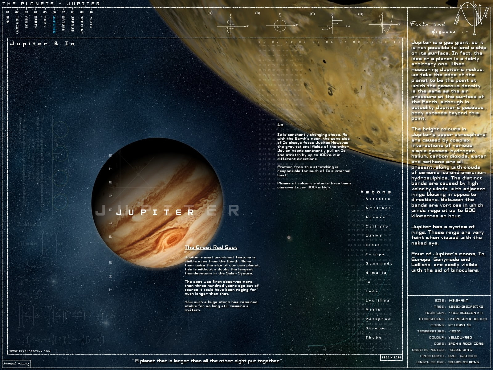 Jupiter, planet, infographics, 720P, HD Wallpaper
