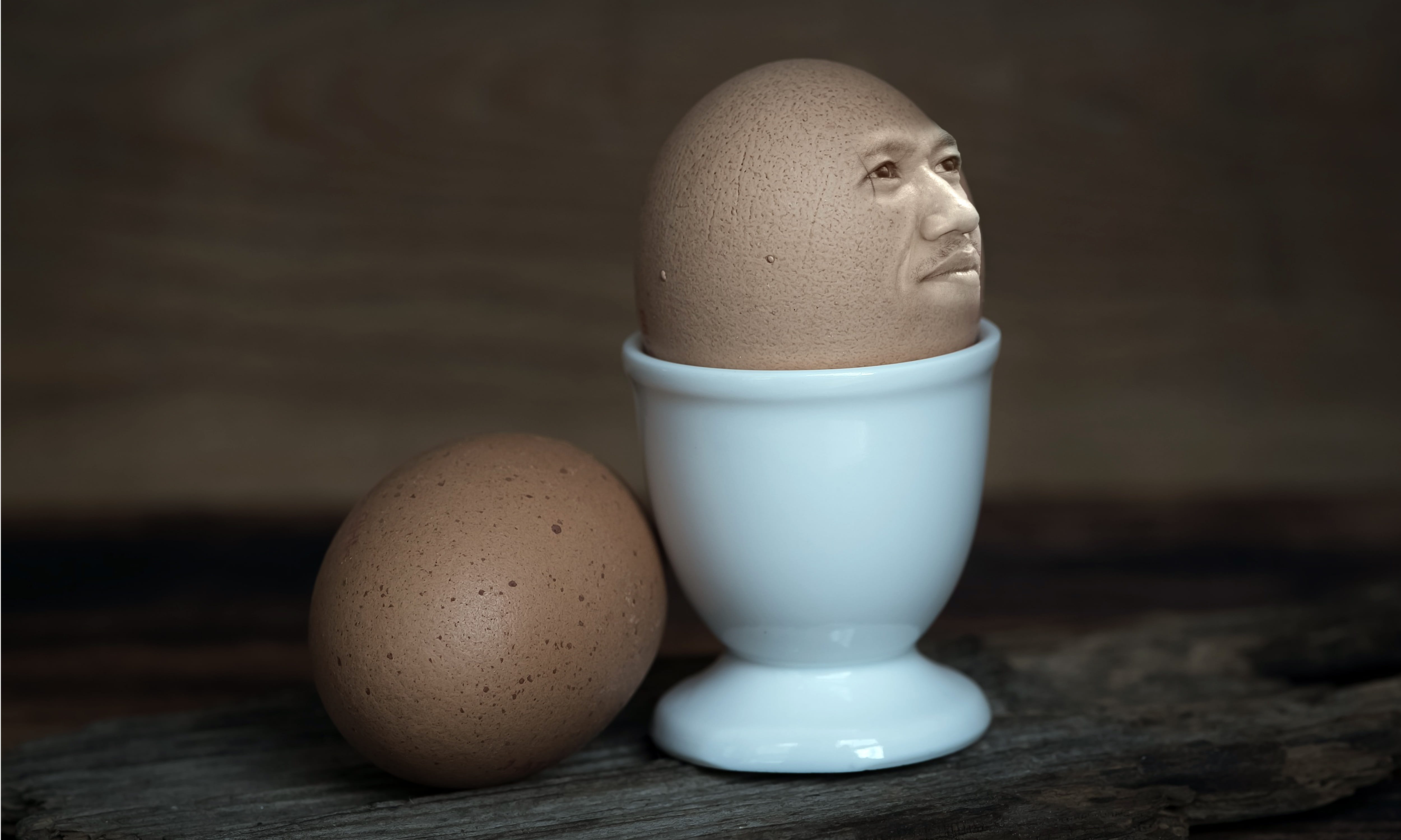 brown, wood - material, focus on foreground, food, wellbeing, still life, fragility, desktop, animal egg, freshness, food and drink, eggcup, healthy eating, HD Wallpaper
