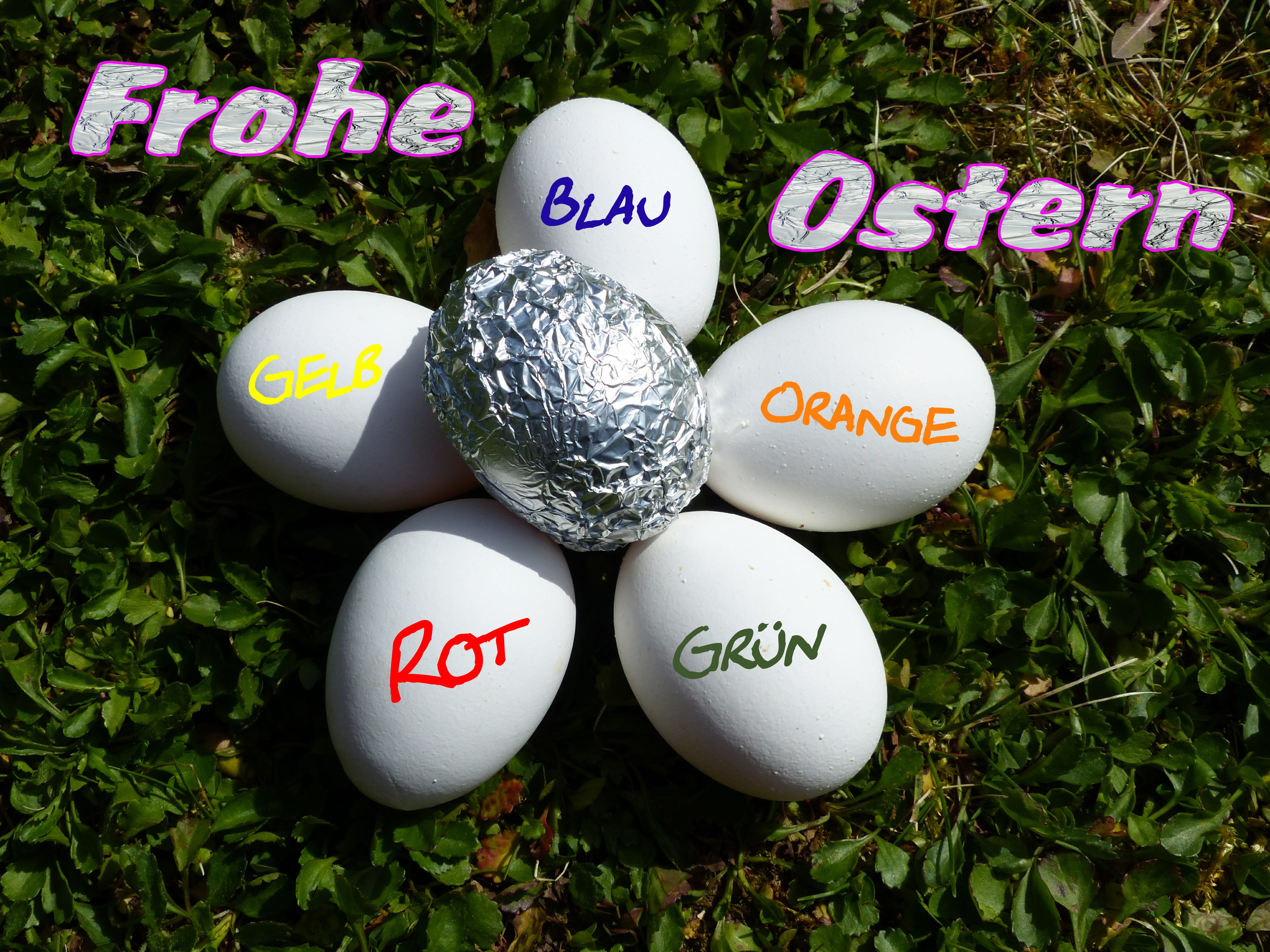 funny, egg, 5K, boiled eggs, holiday, colorful, easter eggs, high angle view, fun, colorful eggs, aluminum foil, close-up, chicken eggs, postcard, western script, HD Wallpaper
