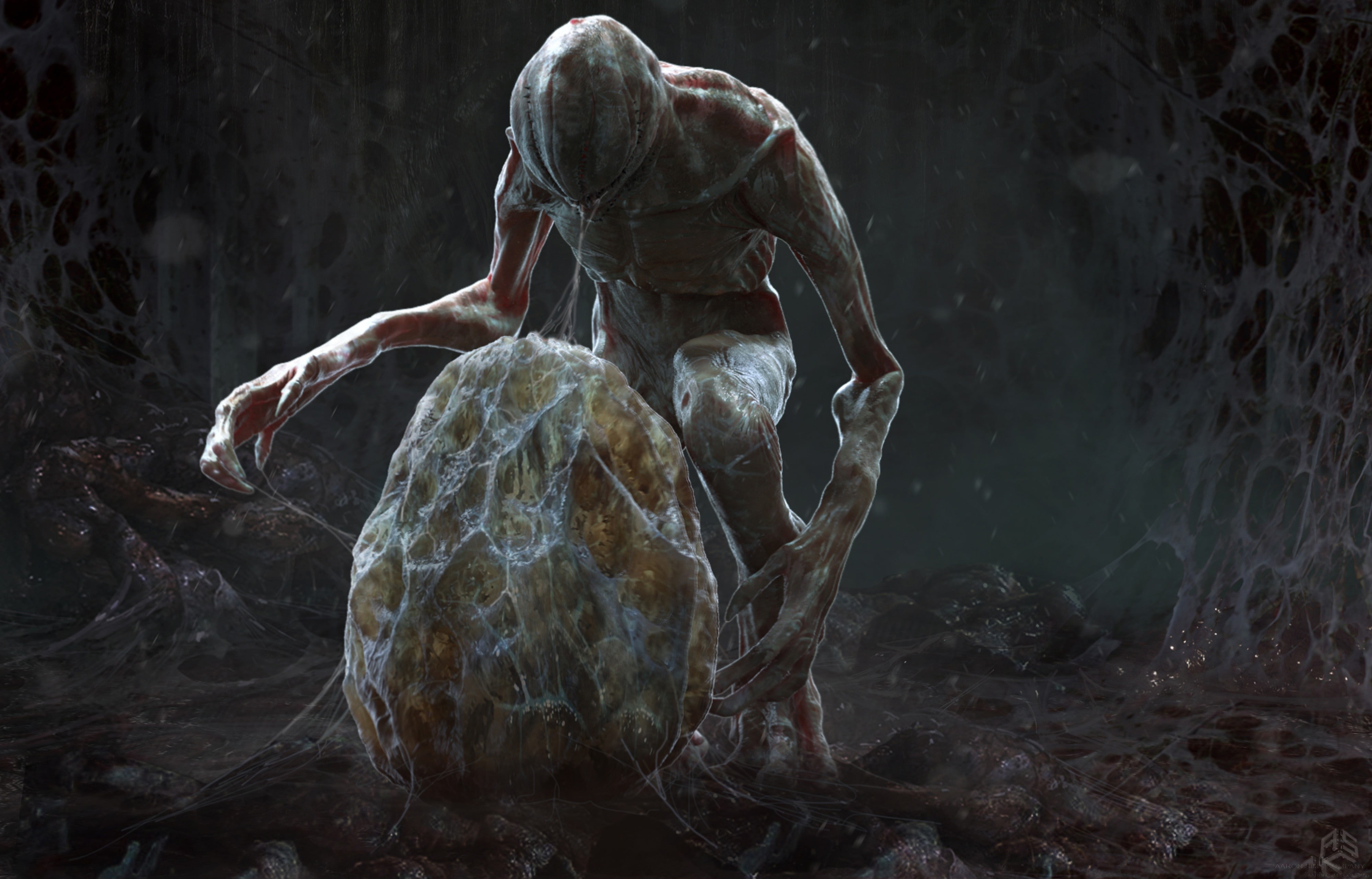 eggs, 4K, Stranger Things, dark fantasy, creature, HD Wallpaper