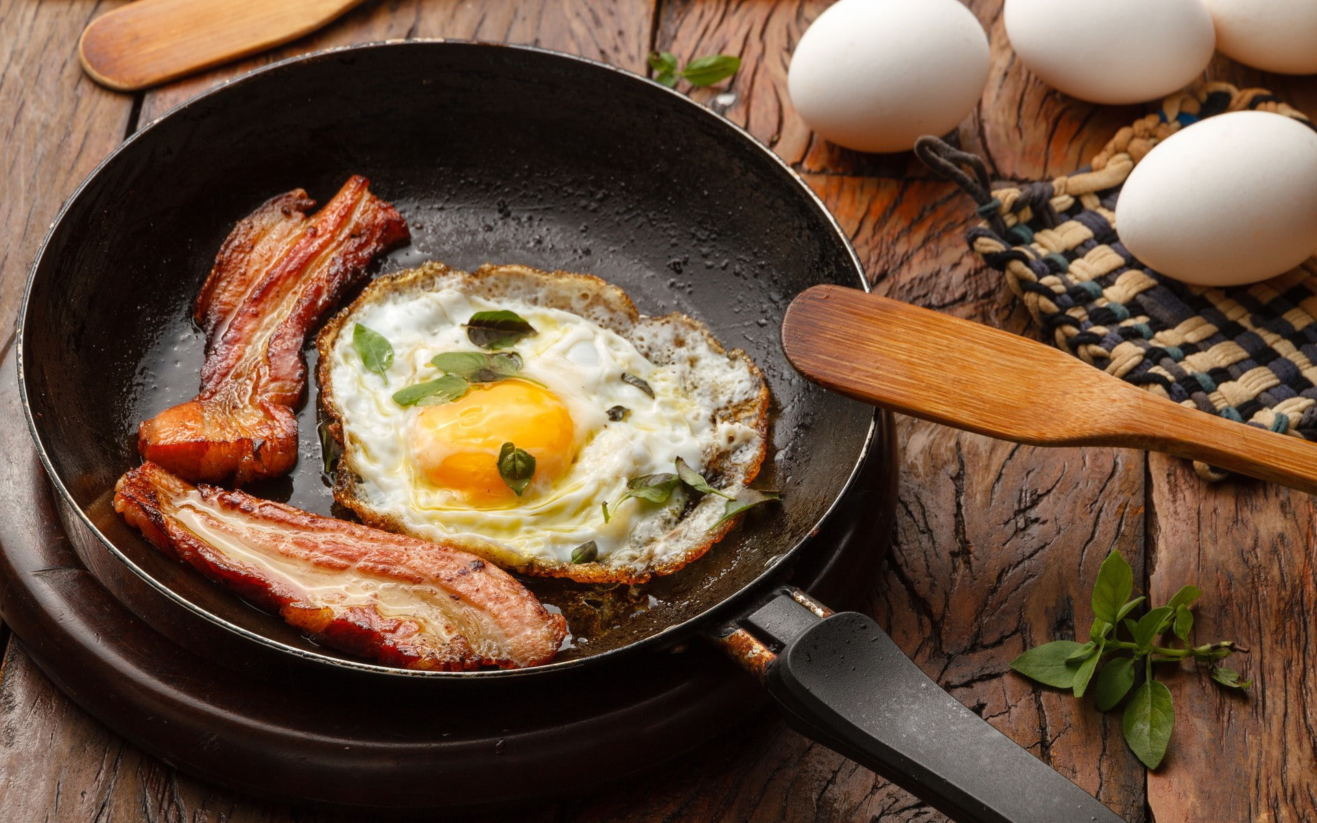 1080P, eggs, food, bacon, HD Wallpaper