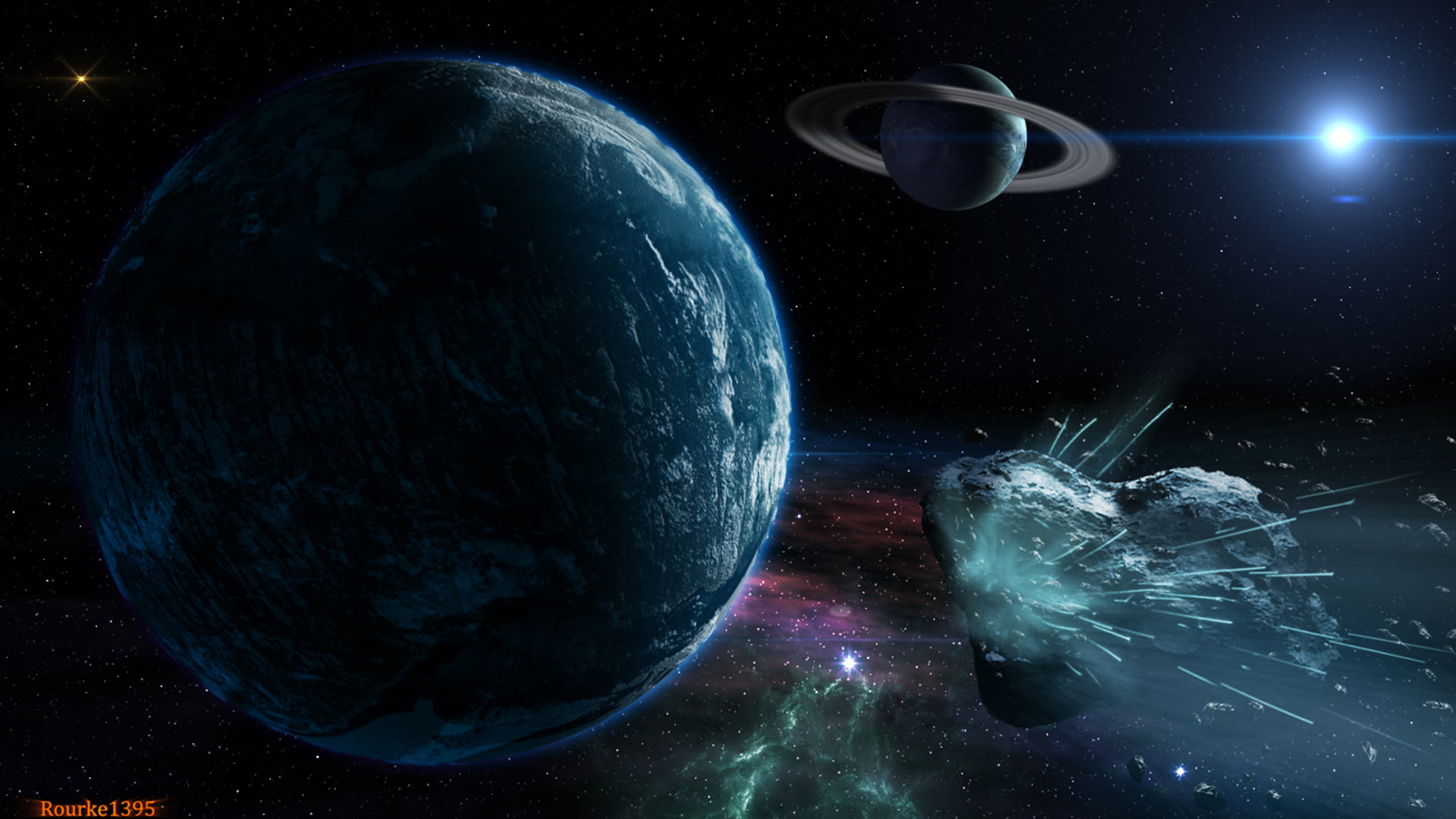 Kamet, asteroid, meteor, 1080P, meteorite, the explosion, HD Wallpaper