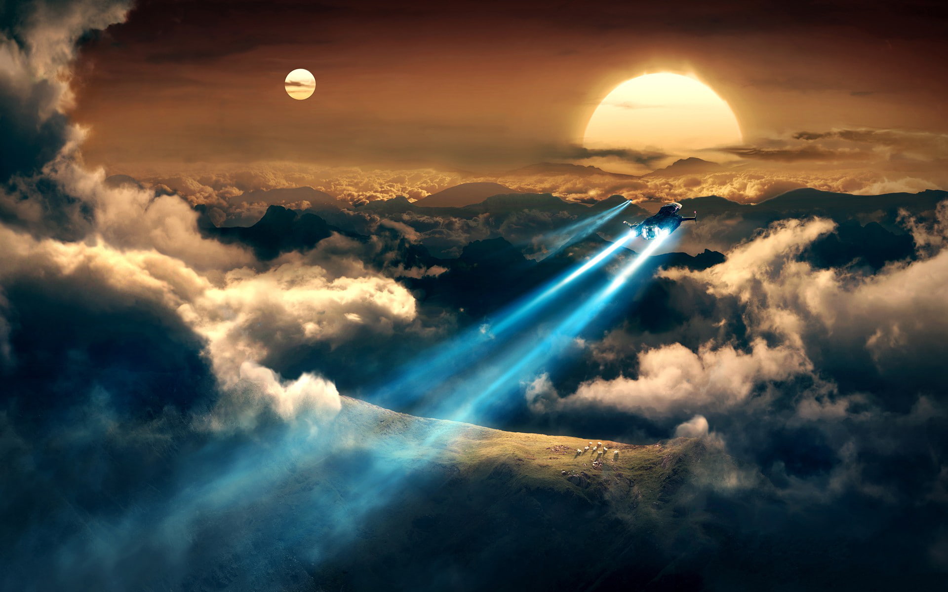 Train, spaceships, Trajectory, spaceship, fantasy, From, art, planet, Flight, space, 1080P, HD Wallpaper