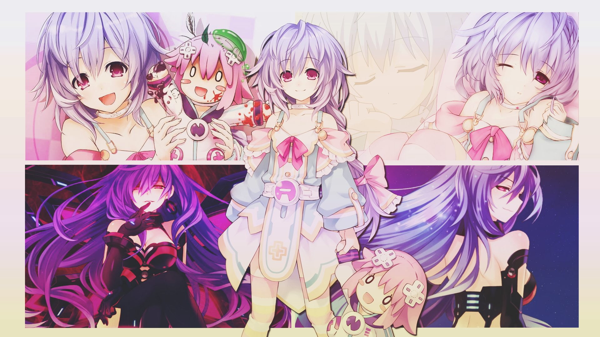 Neptune (Hyperdimension Neptunia), Hyperdimension Neptunia, 1080P, Plutia (Hyperdimension Neptunia), Video Game, HD Wallpaper