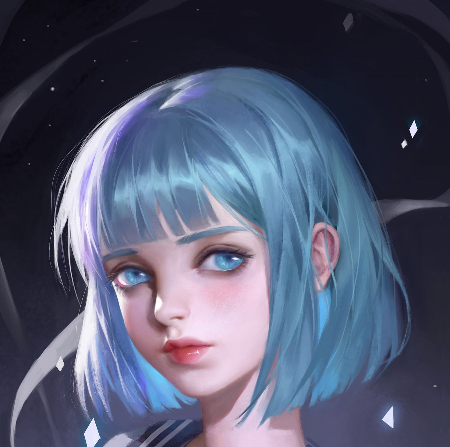 women, lipstick, fashion, blue, headshot, anime, studio shot, beauty, front view, contemplation, young women, sailor moon, one person, beautiful woman, HD Wallpaper