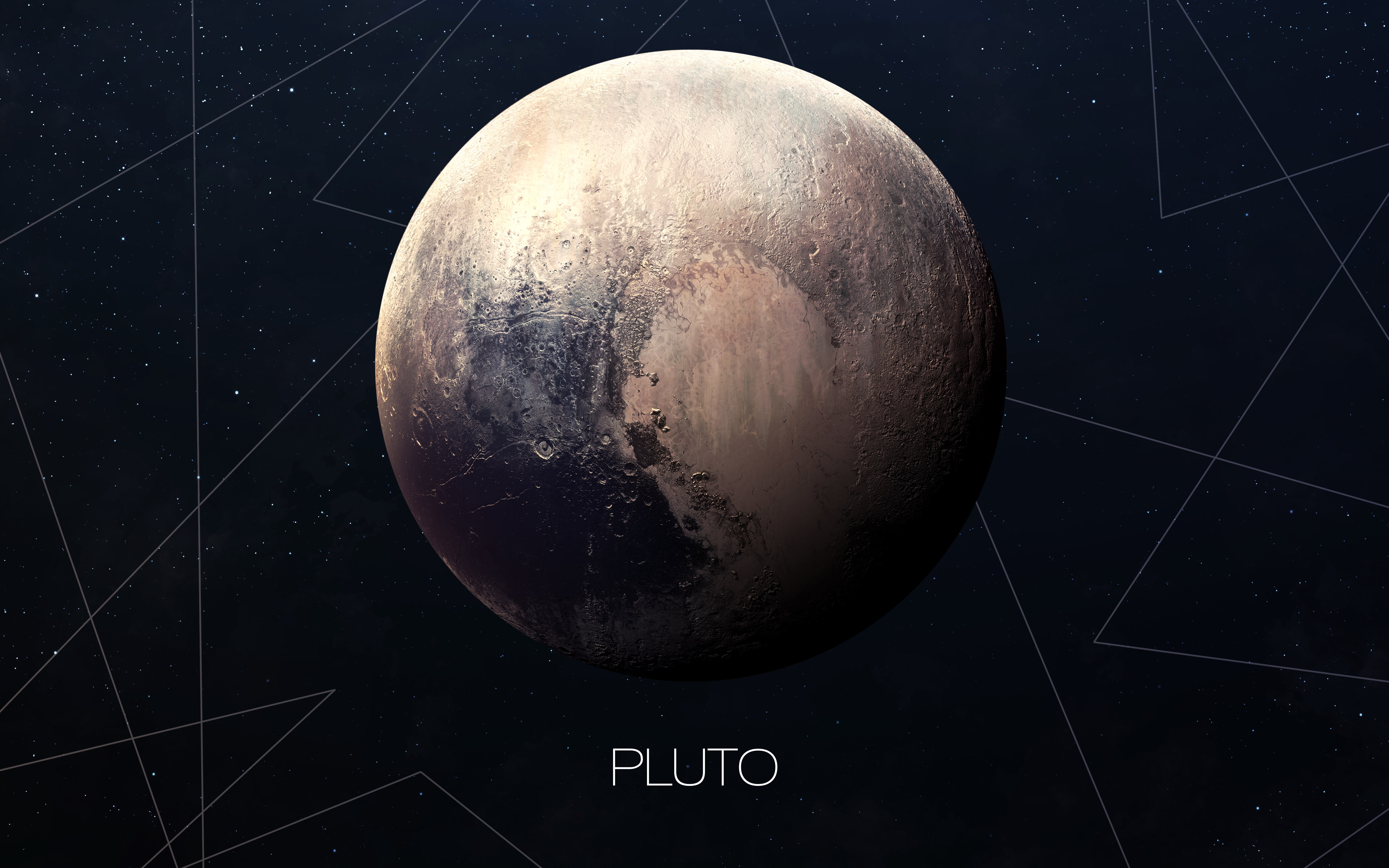 5K, planet, solar system, Pluto, HD Wallpaper
