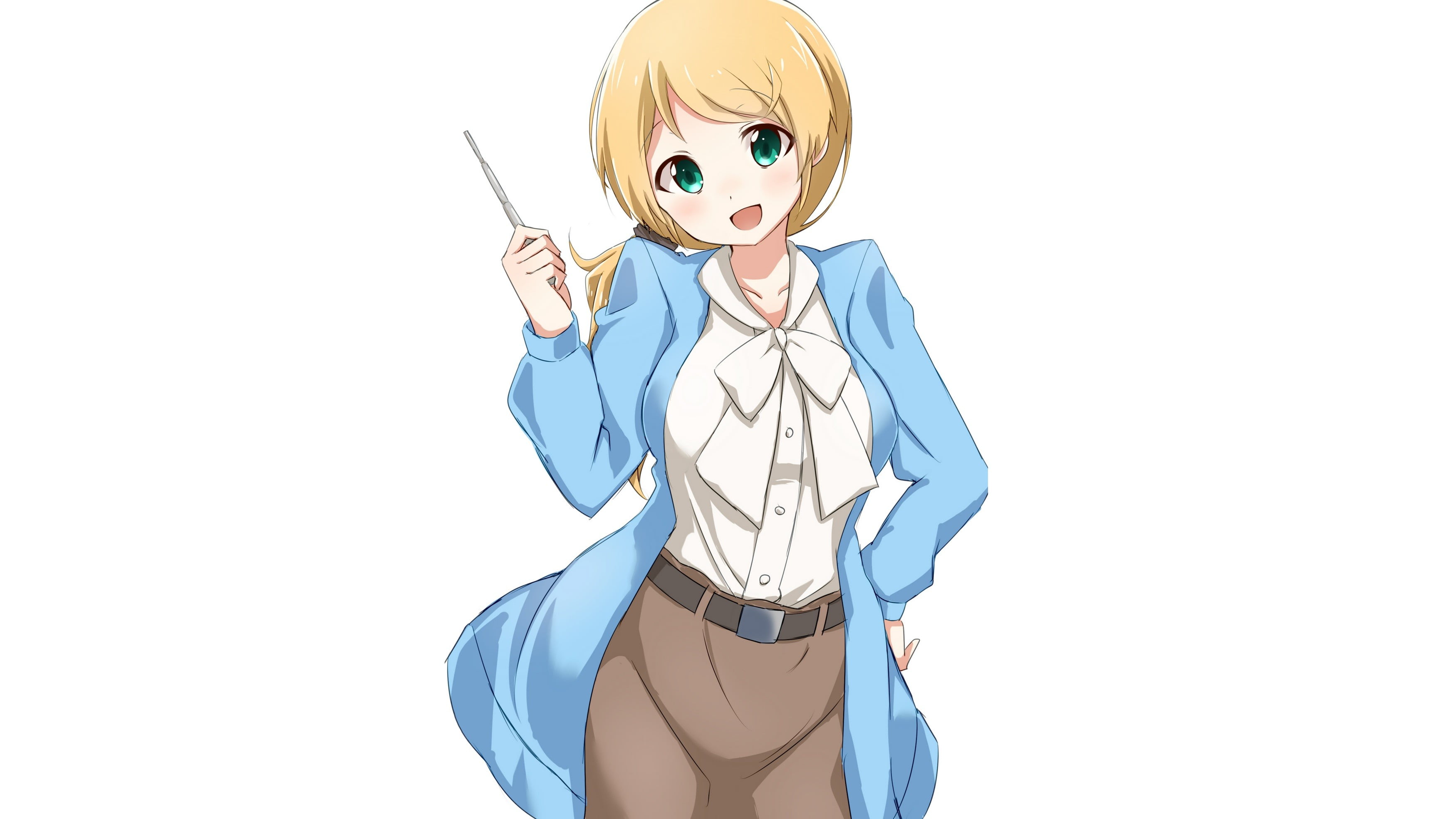 anime girls, skirt, adult, emotion, lifestyles, human body part, cut out, studio shot, indoors, mask - disguise, white background, Ellen Baker, women, long hair, HD Wallpaper
