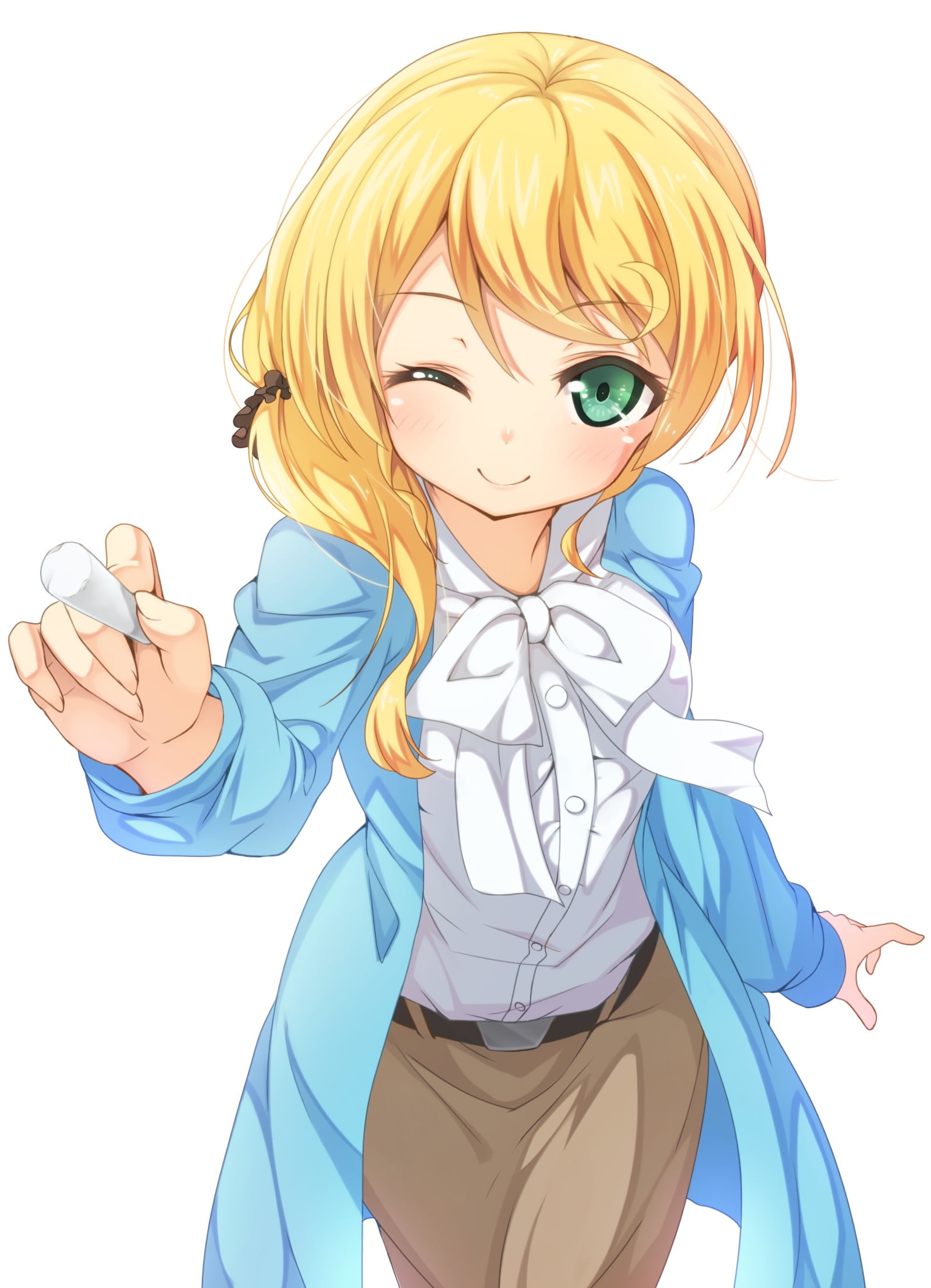 beauty, people, emotion, green eyes, females, long hair, blond hair, beautiful people, New Horizon, anime girls, Ellen Baker, cartoon, human face, happiness, Phone HD Wallpaper