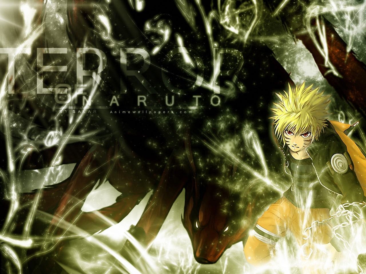 anime, tail, Naruto, art, hd, 720P, nine, fox, HD Wallpaper