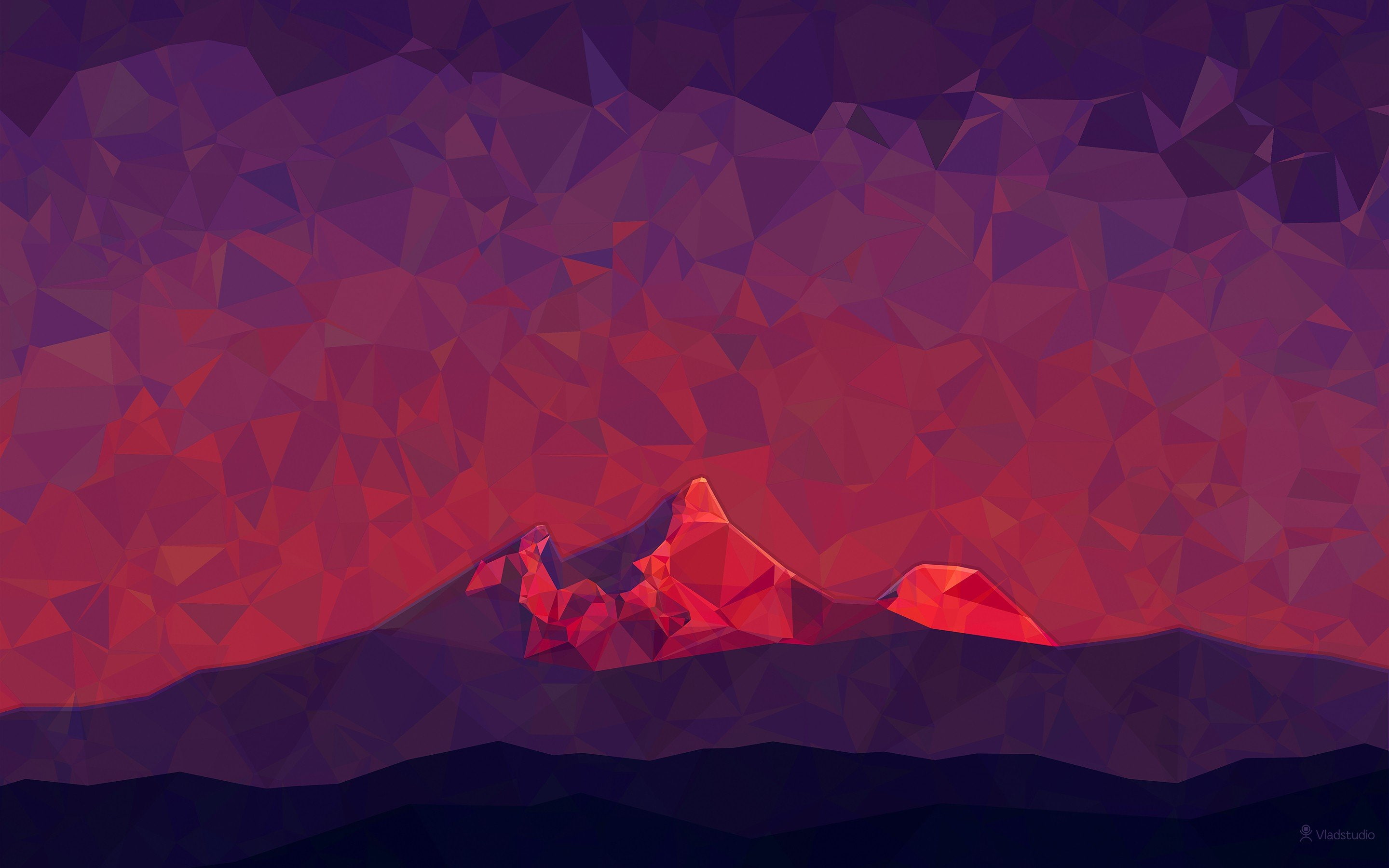 2K, minimalism, Pixel Art, Vladstudio, Low Poly, HD Wallpaper