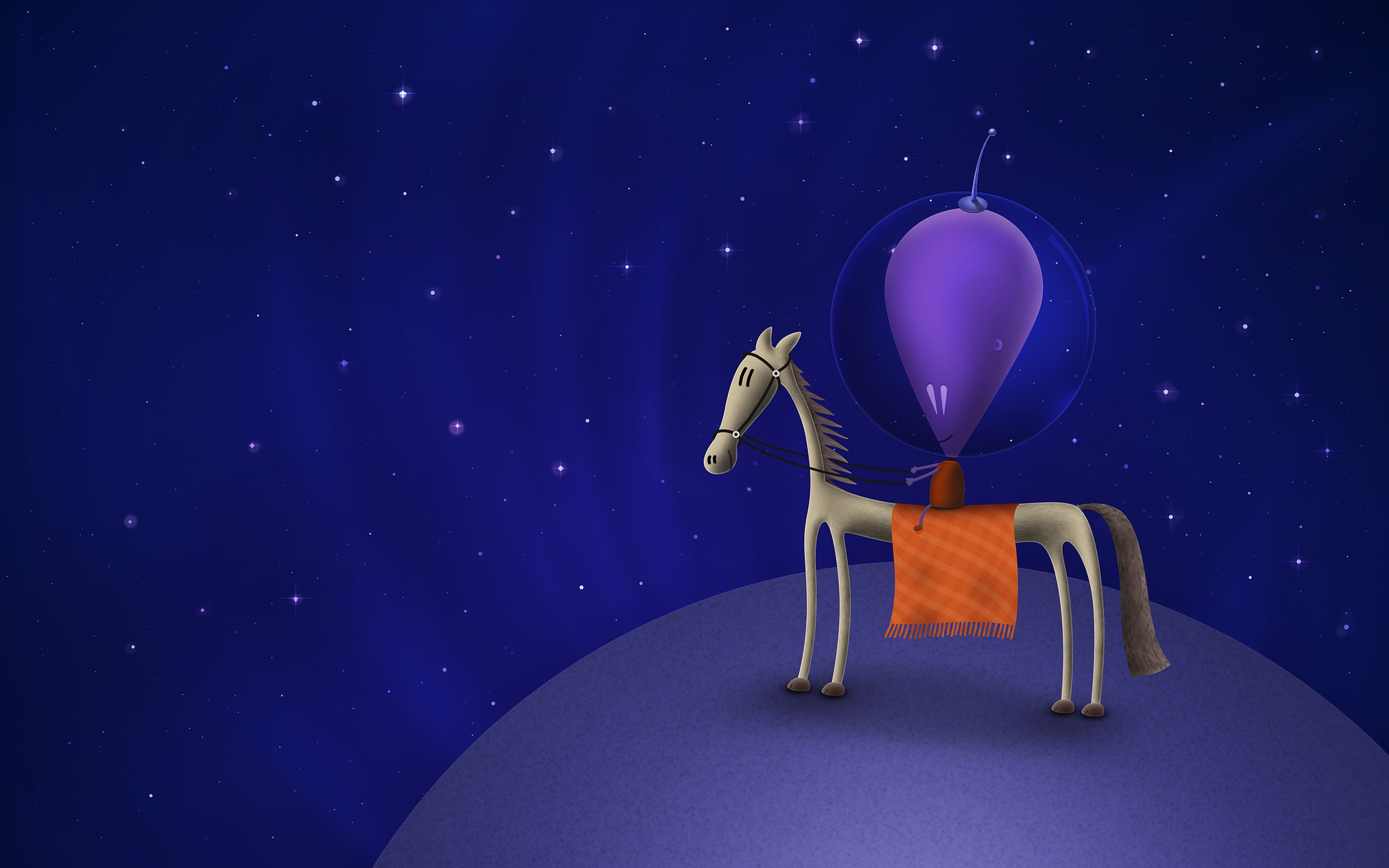 Horse, Planet, 2K, Stars, Alien, Vladstudio, Space, HD Wallpaper