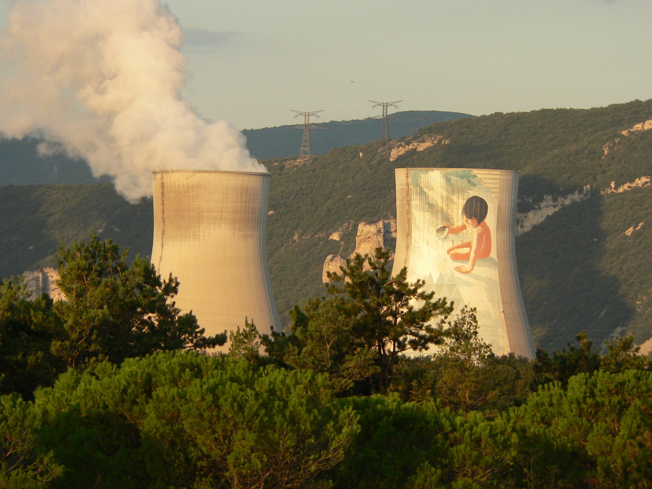pollution, building exterior, architecture, smoke, tower, reactor, industry, built structure, industrial, mountain, electricity, nuclear power, nuclear, HD Wallpaper
