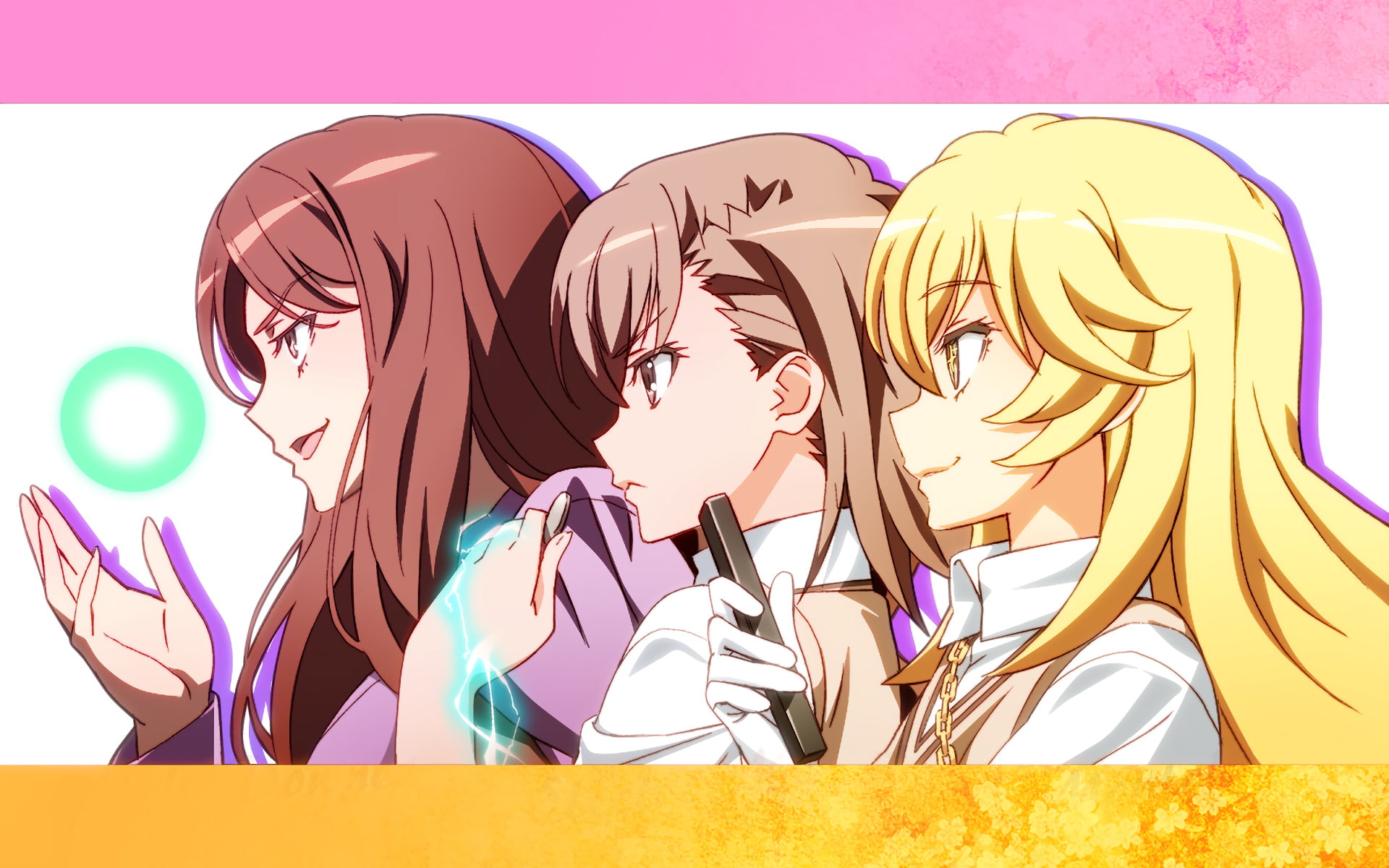 1080P, Anime, To Aru Kagaku No Railgun, Mikoto Misaka, Misaki Shokuhou, Shizuri Mugino, HD Wallpaper