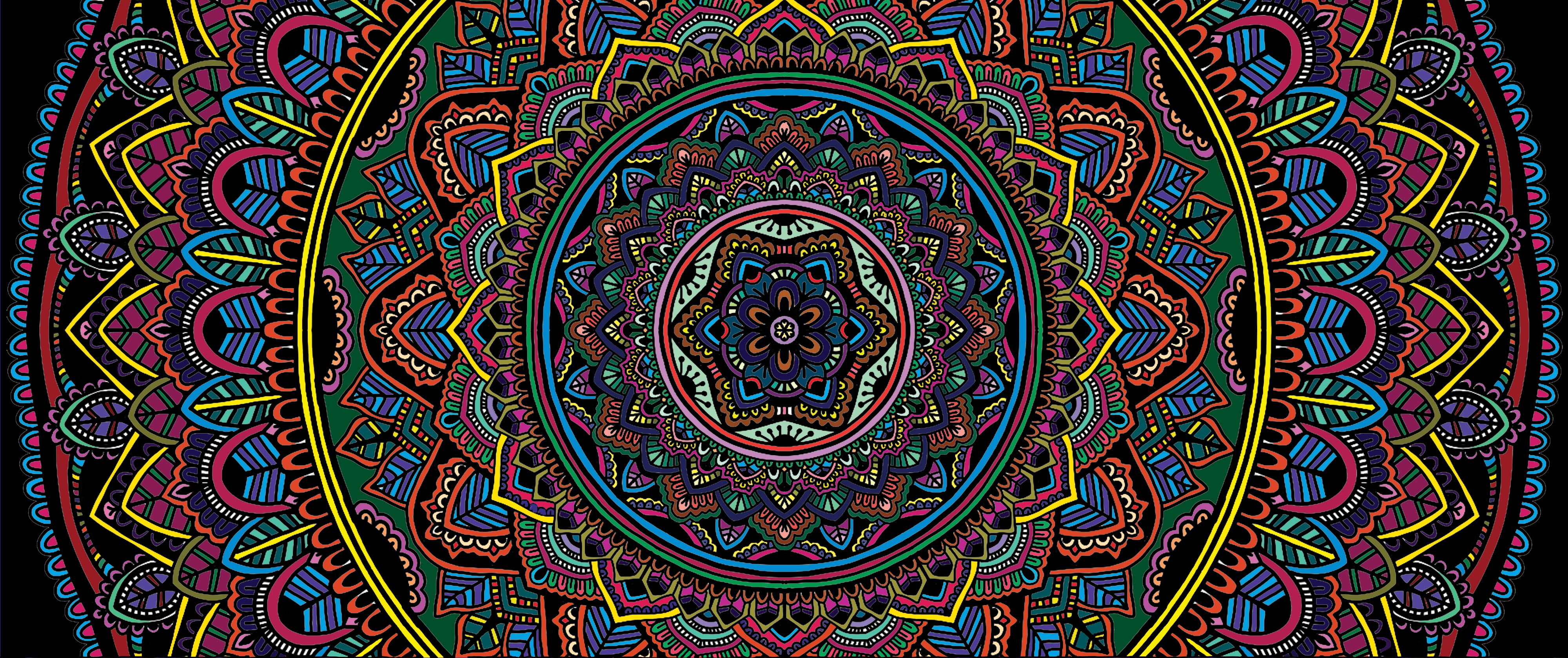 colorful, Mandala, color, 4K, texture, selective coloring, HD Wallpaper