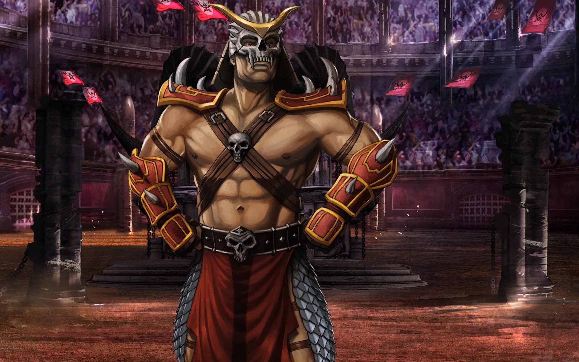 creativity, ancient, art and craft, statue, asia, holding, sculpture, khan, arena, standing, shao kahn, the past, fantasy, 1080P, mk 9, religion, one person, HD Wallpaper