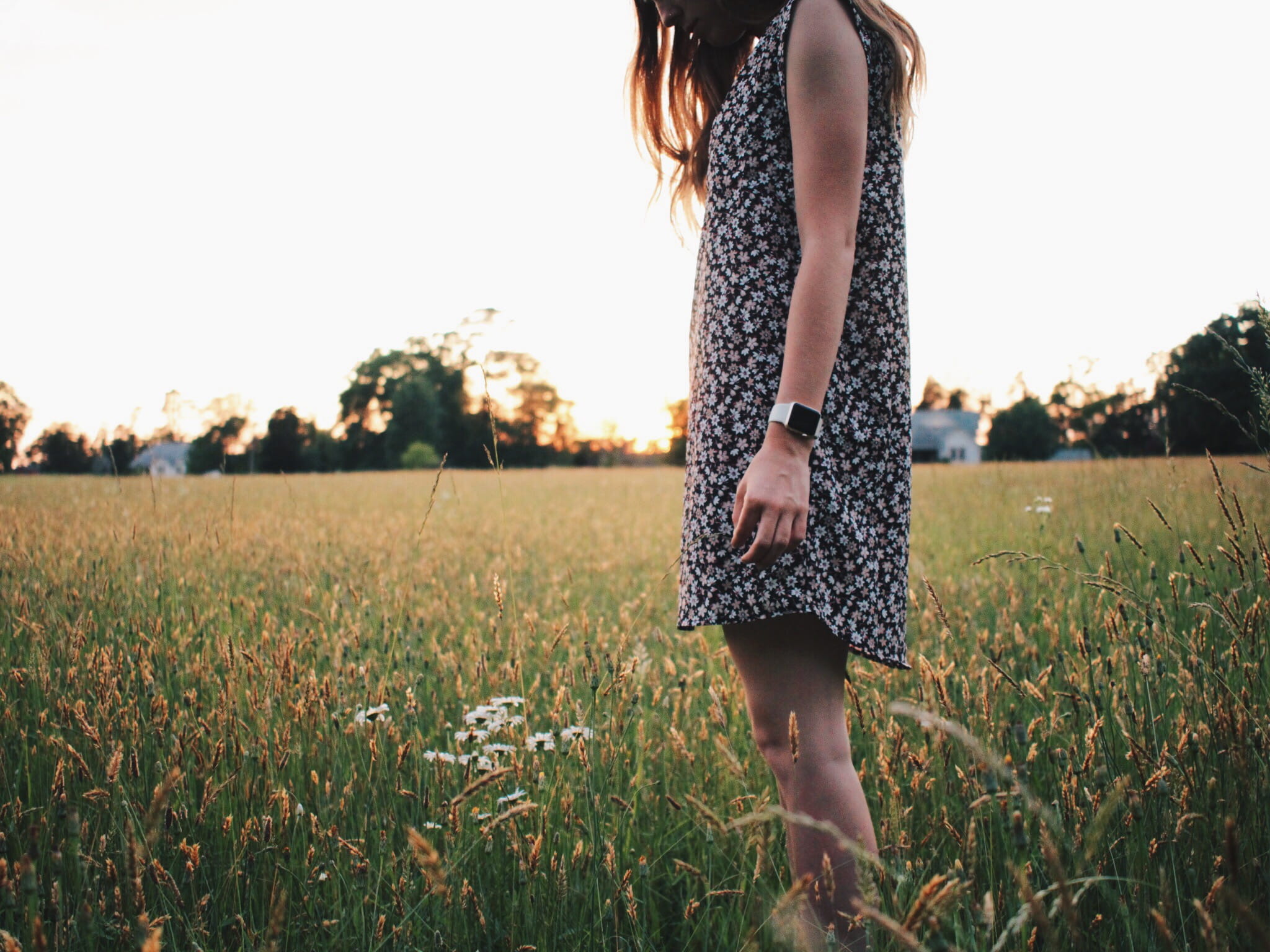 one Woman Only, sleeveless, flower, dress, girl, fields, females, rural Scene, lifestyles, people, summer, plant, woman, sky, sunlight, land, field, relaxation, HD Wallpaper