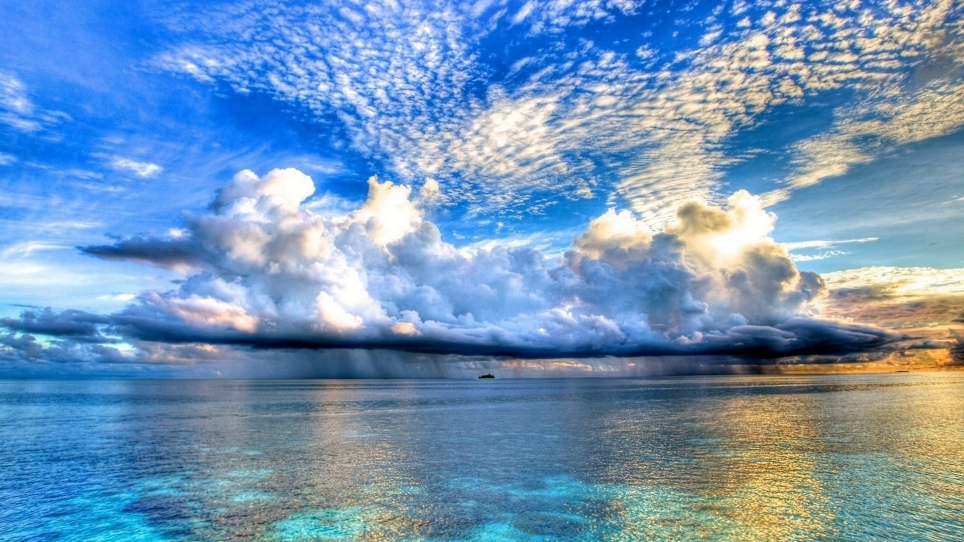 motion, cloudy, non-urban scene, cloud - sky, beauty in nature, tranquil scene, blue, horizon, water, 1080P, idyllic, scenics - nature, sea, waterfront, HD Wallpaper