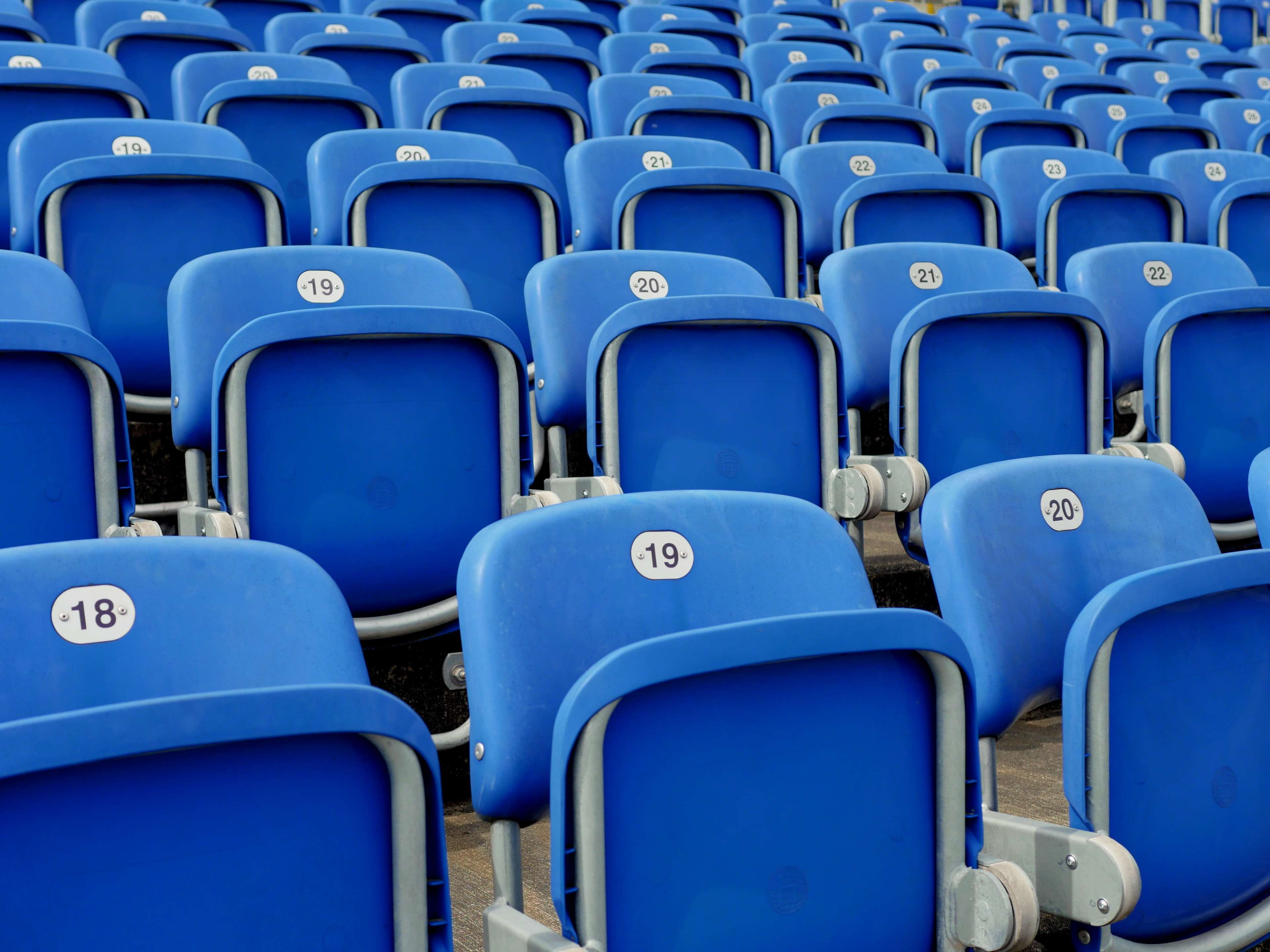 4K, backgrounds, numbered, league, absence, side by side, pattern, arts culture and entertainment, rows, chair, no people, grandstand, seat, abundance, HD Wallpaper