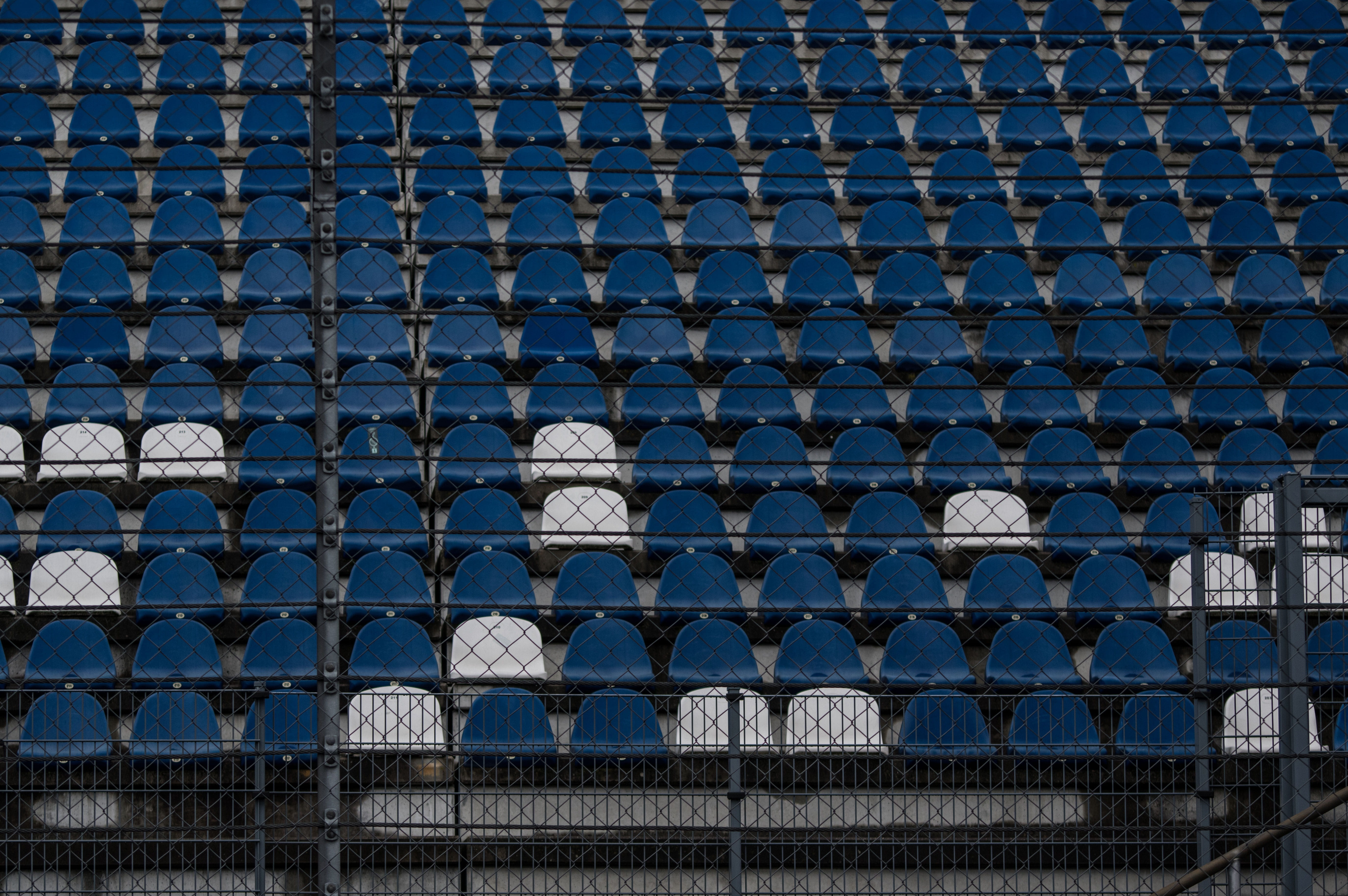 day, safety, fence, modern, chairs, rows of seats, boundary, seats, security, sit, metal, architecture, chair series, no people, bucket seats, in a row, HD Wallpaper