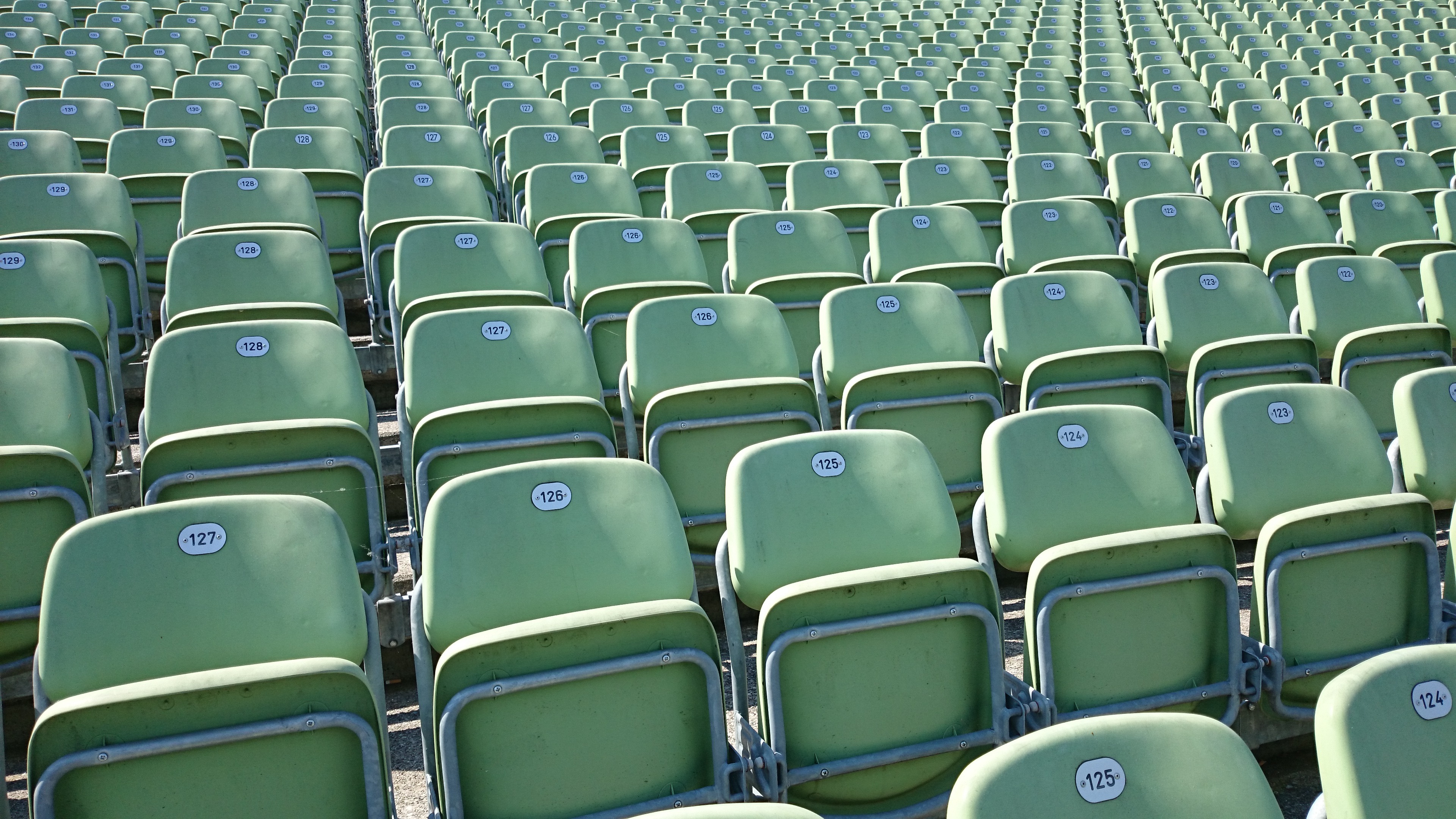 bregenz, no people, lake stage, 4K, green, signs, audience, empty, in A Row, outdoor, full frame, theater, football, absence, sector, grandstand, green color, HD Wallpaper