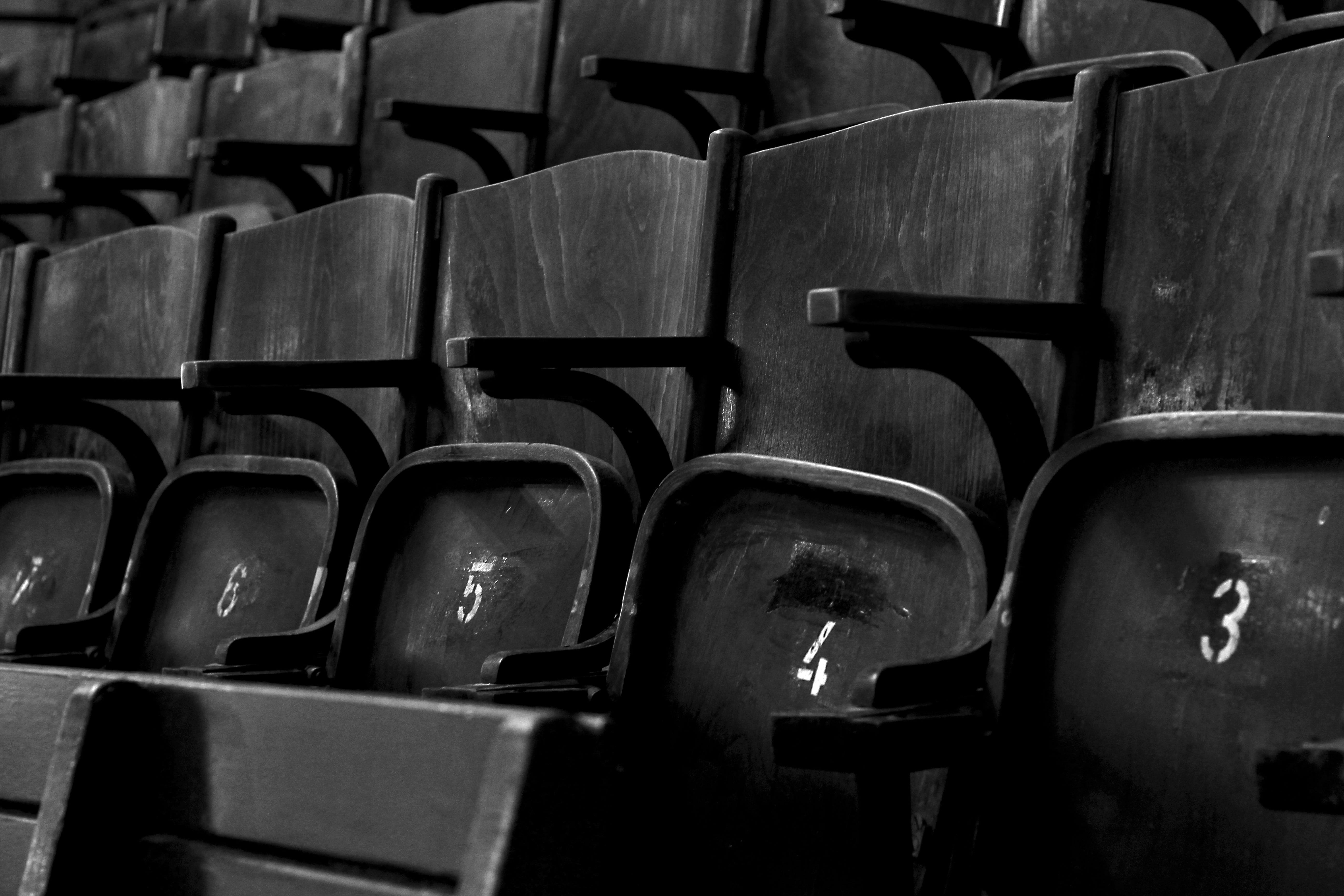 seat, empty, abundance, texture, event, numbered, architecture, music, wood - material, auditorium, large group of objects, repetition, viewer, grandstand, HD Wallpaper