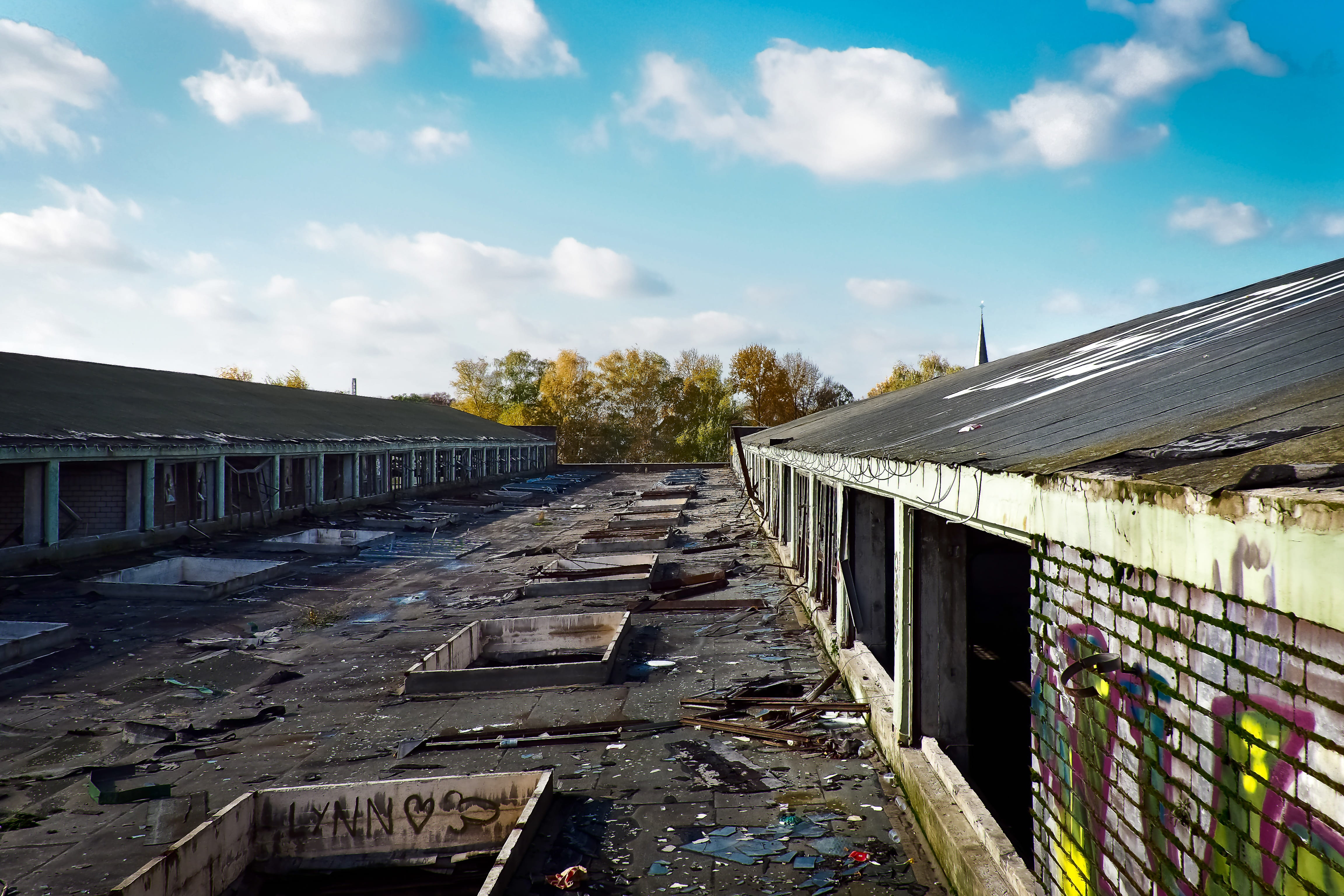 outlook, leave, transient, home, shunting yard, old factory, dilapidated, architecture, old building, factory building, train, ailing, connection, view, HD Wallpaper