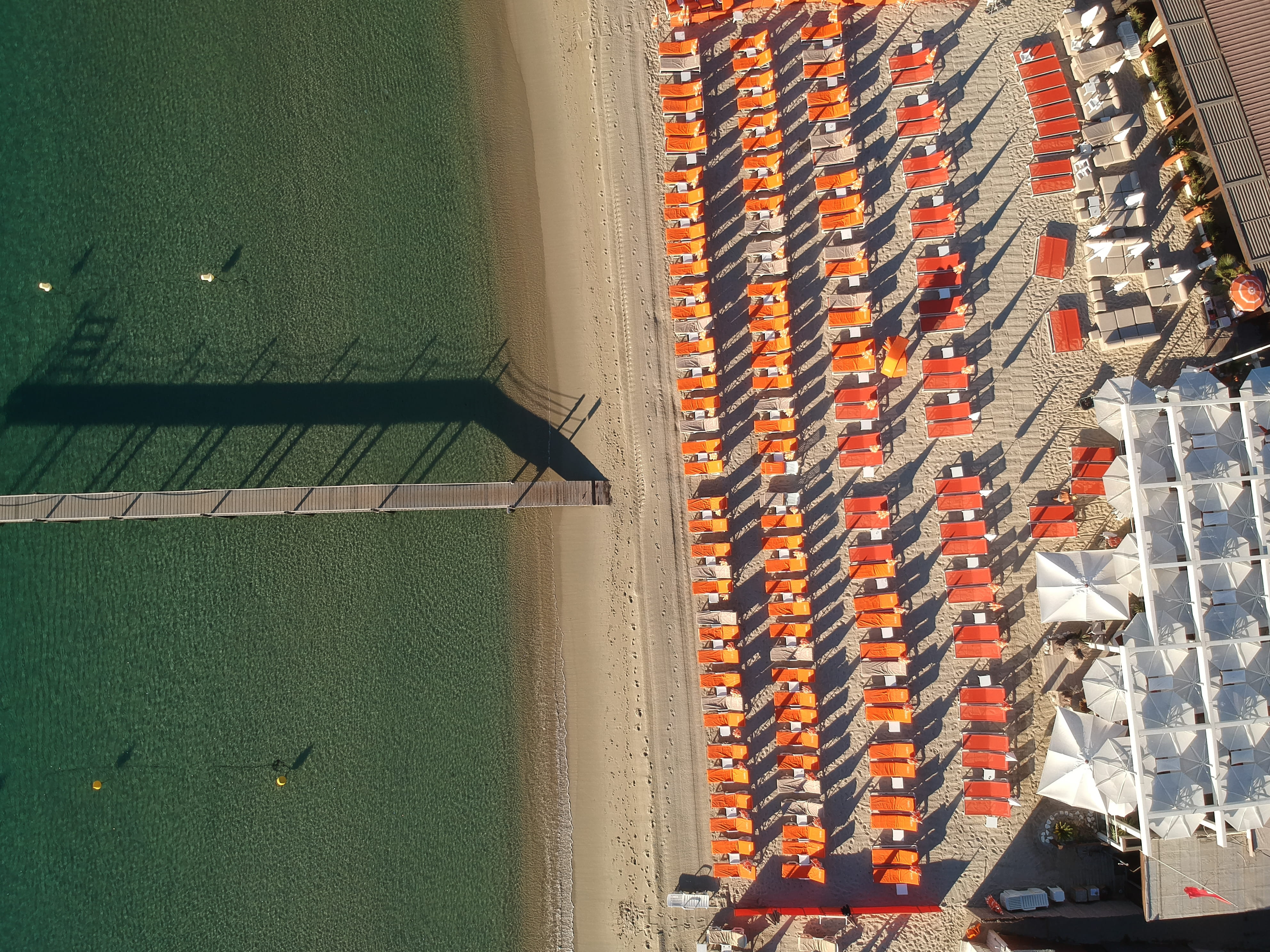 building exterior, sun, pampelonne, plage, perspective, built structure, drone view, building, south of france, outdoors, sea, drone, alignement, shadow, HD Wallpaper