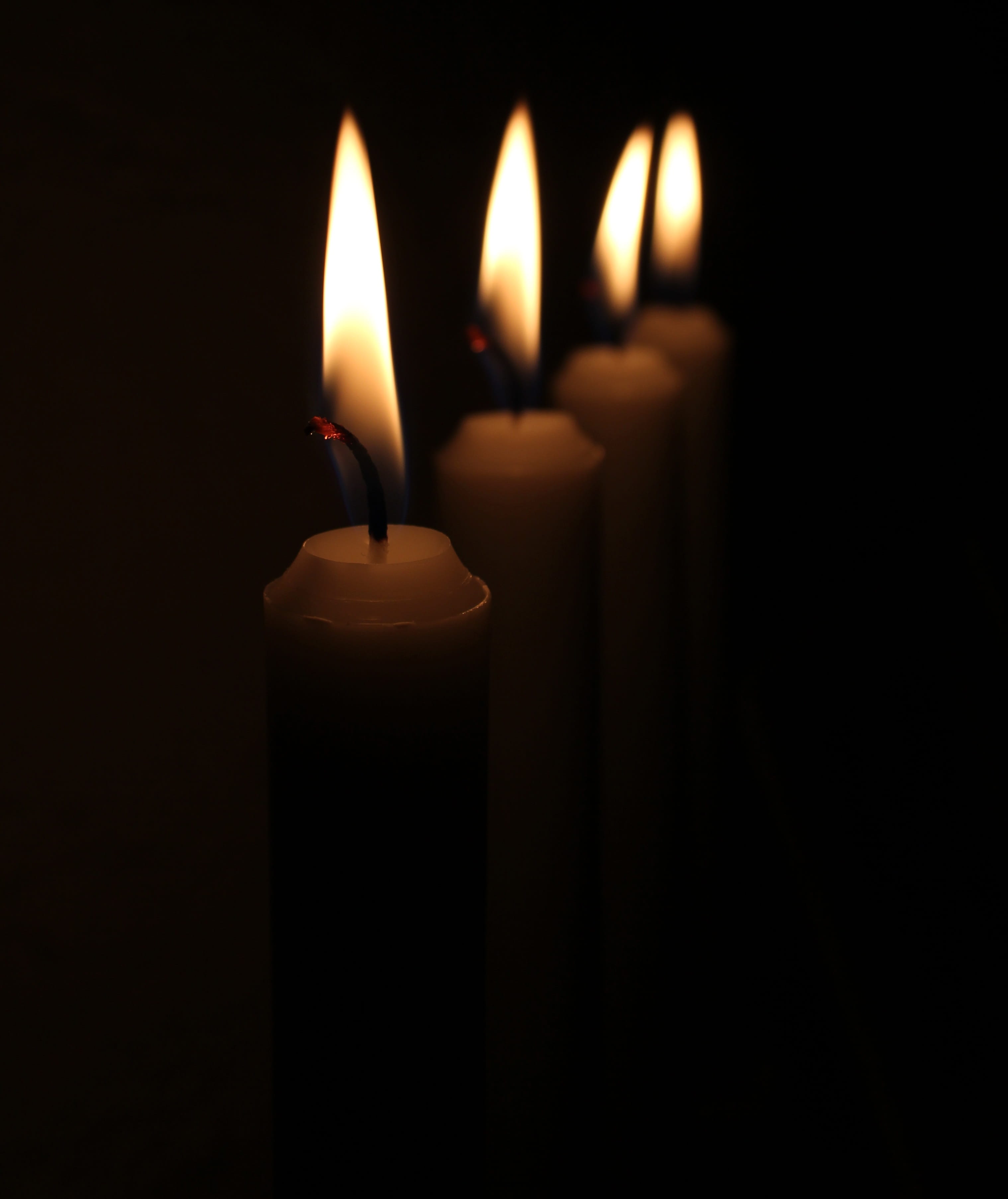nature, close-up, focus on foreground, darkroom, heat - temperature, low, Christmas, Candle Wax, lighted, flame, illuminated, four, luminosity, fire - natural phenomenon, Phone HD Wallpaper